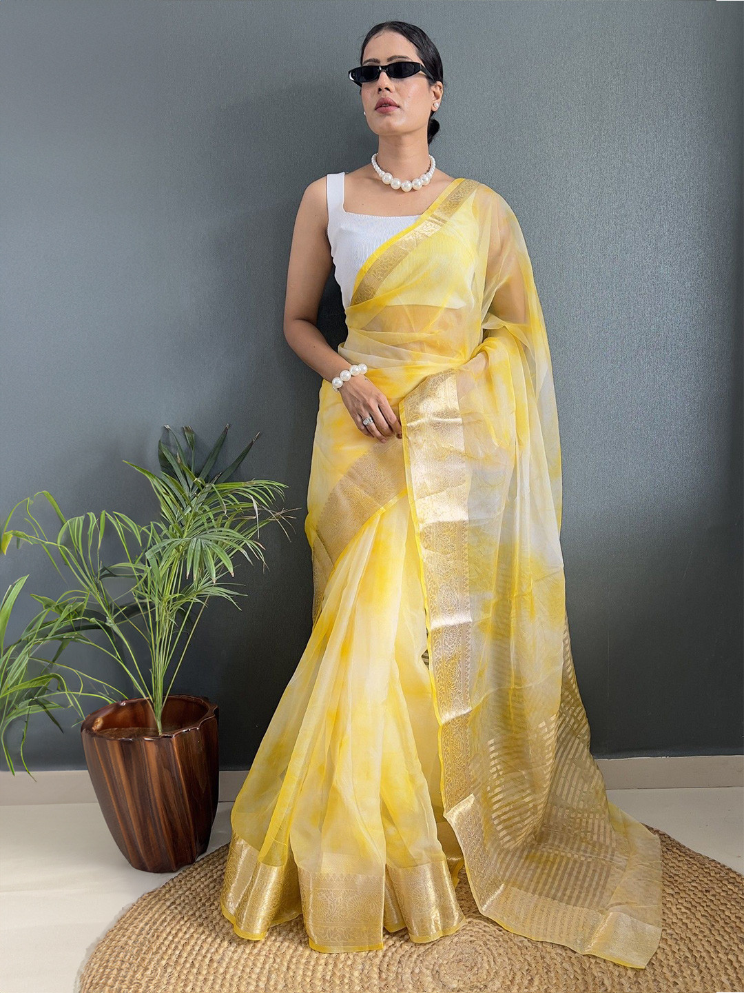 DIVASTRI Omber Dyed Zari Organza Kanjeevaram Saree