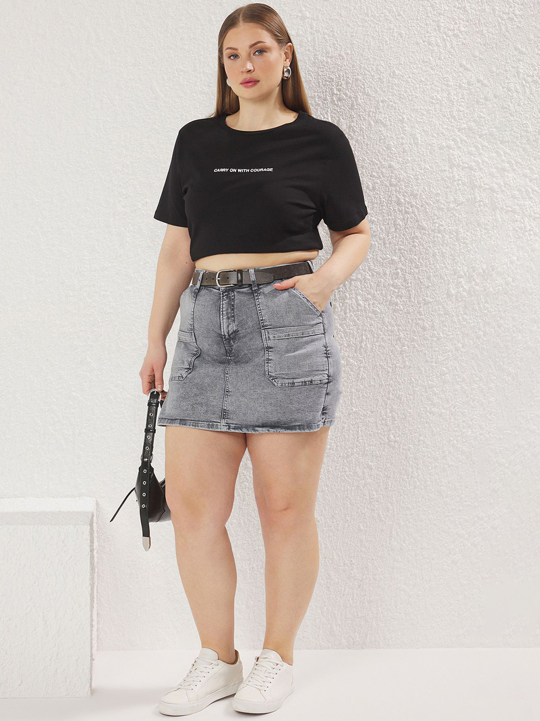 Trendyol Women High-Rise Above Knee Slim Fit Denim Shorts