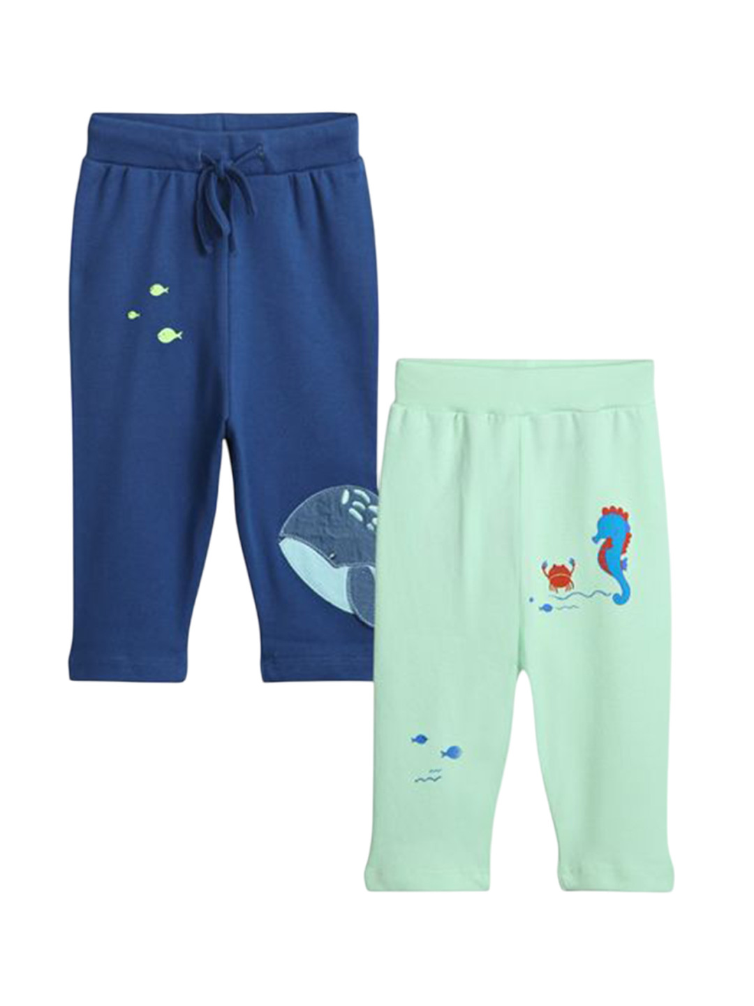 BONTOTS Infant Boys Pack of 2 Sea Horse Printed Organic Cotton Pyjamas
