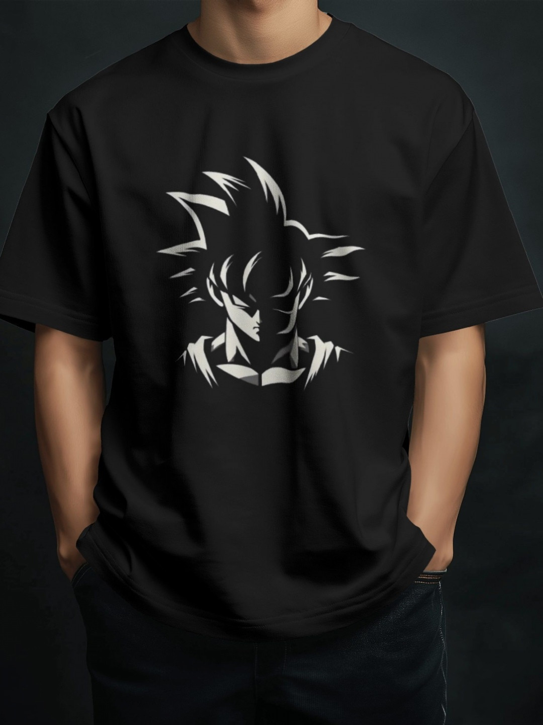 Silver Moon Clothing Naruto Graphic Printed Round Neck Cotton Oversized T-shirt