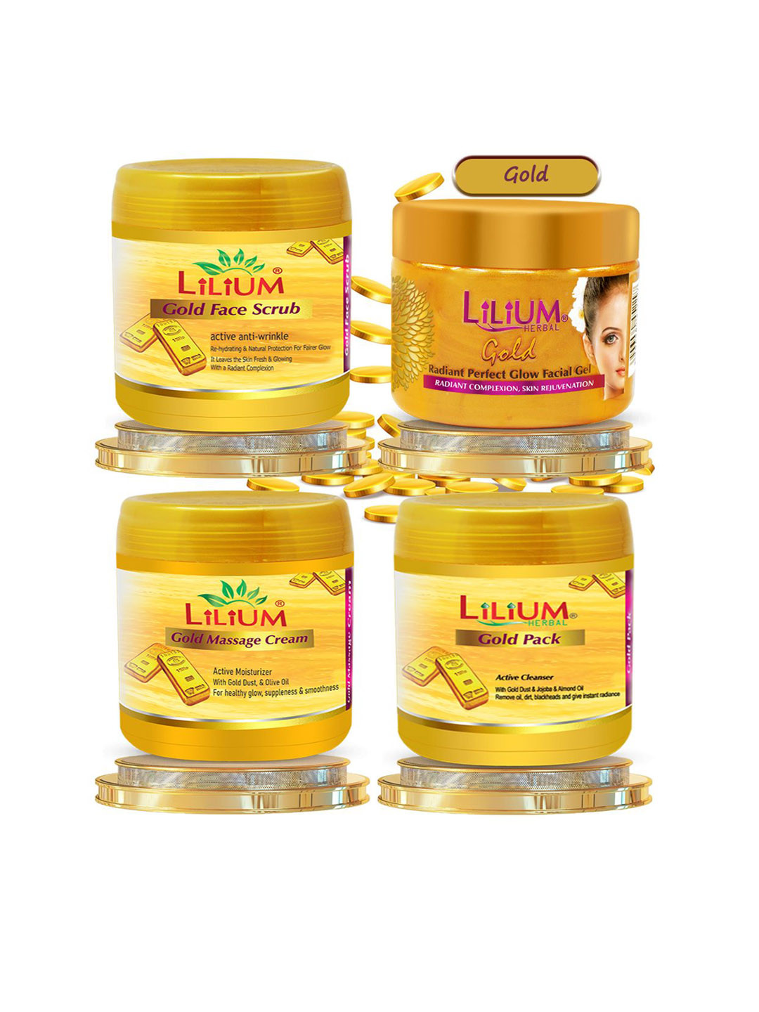Lilium Gold Facial Kit For Radiant Skin & Deep Cleansing - 3.6 Kg