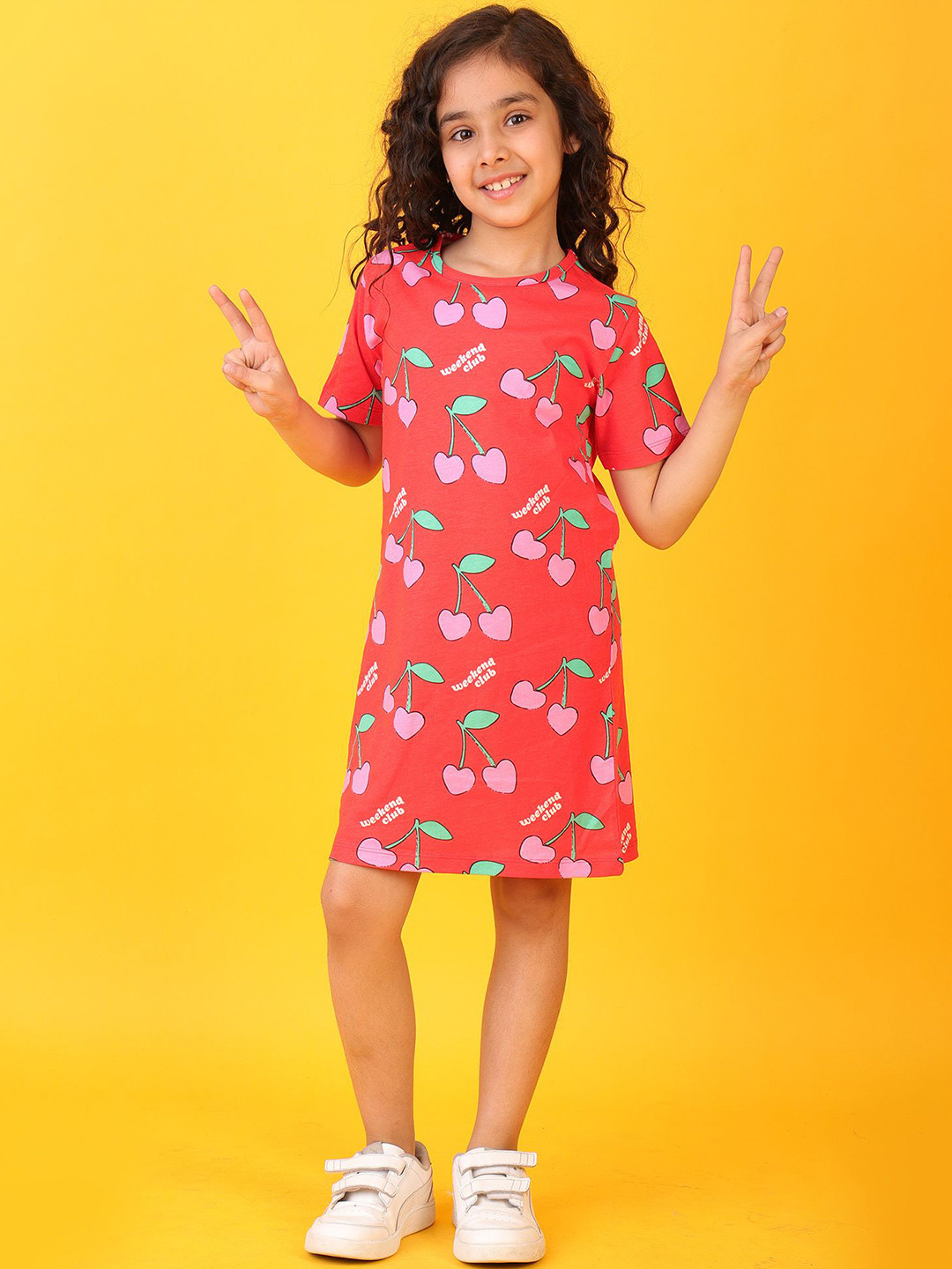 Anthrilo Cherry Red Casual Dress