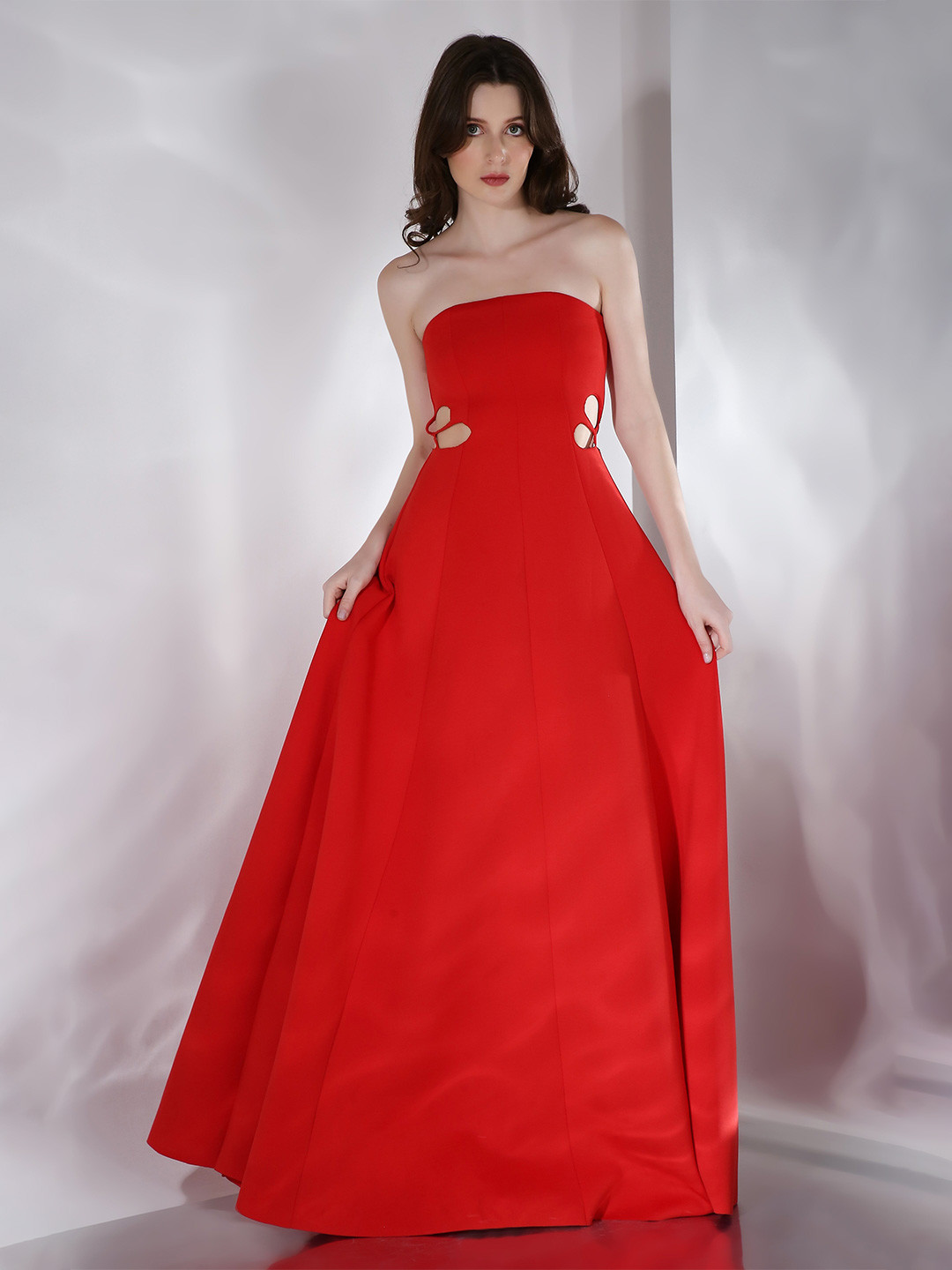 OZEQO Women Scuba Cut-Out Gown Maxi Dress