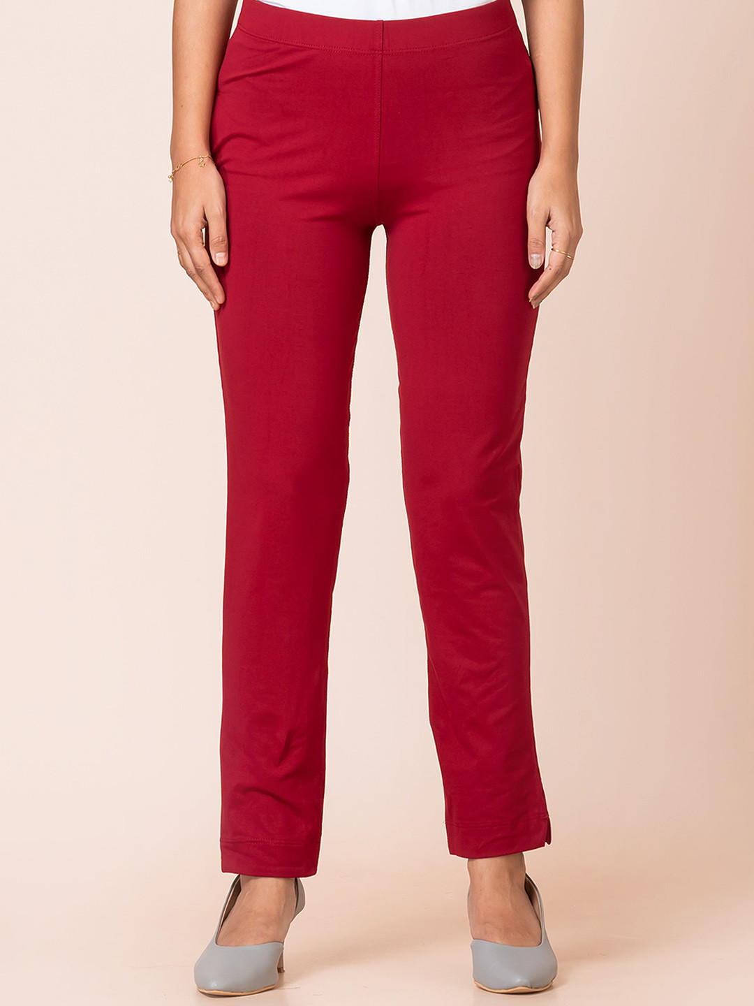 Ruby Women Smart Mid-Rise Skinny Fit Cigarette Trousers