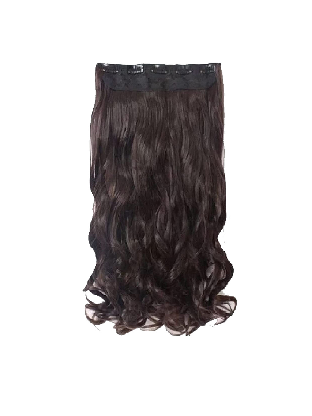 GADINFASHION Clip In Wavy Scalp Topper Hair Extension- Brown- 24 Inch