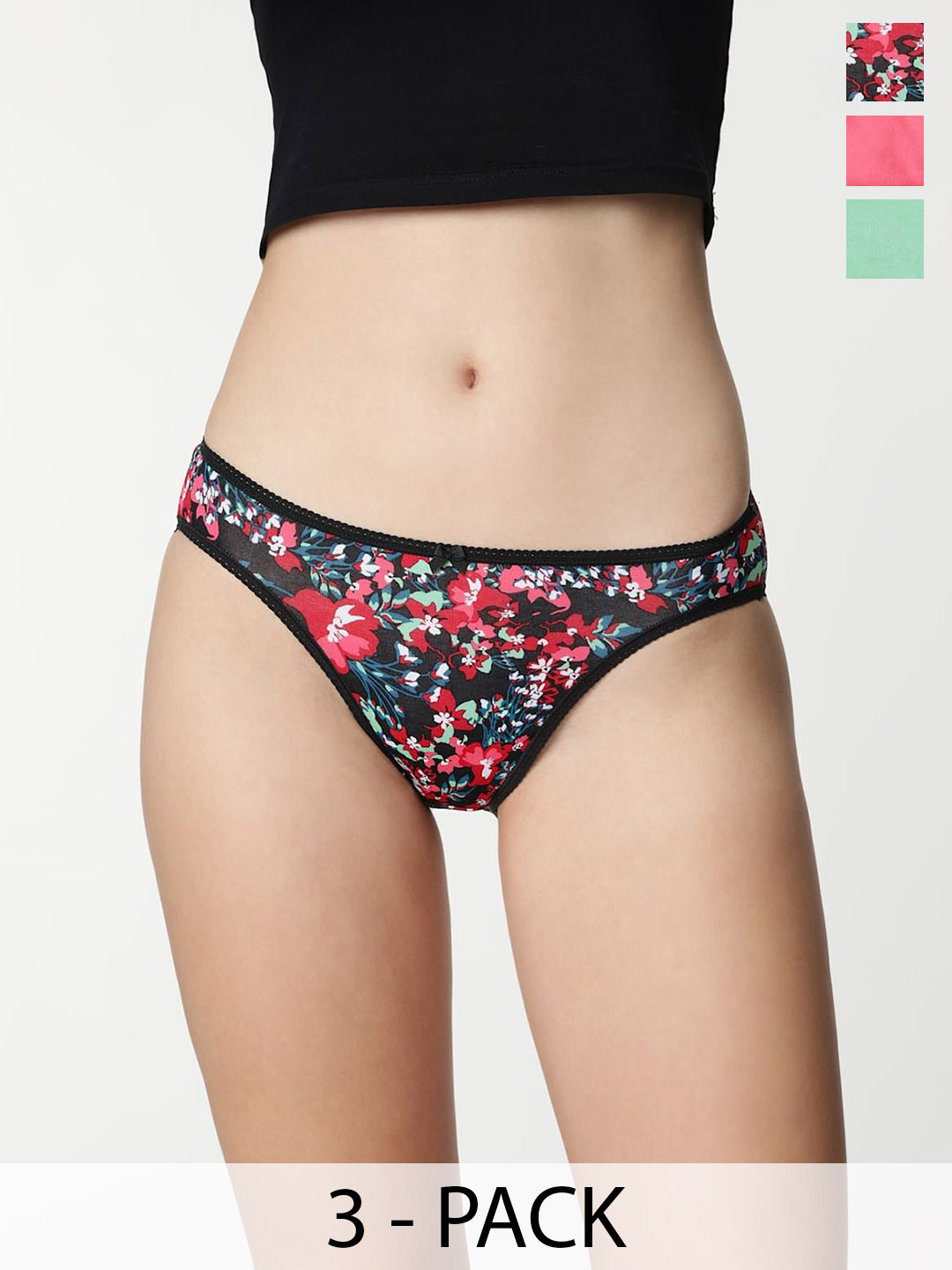 Marks & Spencer Women Pack Of 3 Printed Basic Shorts Briefs