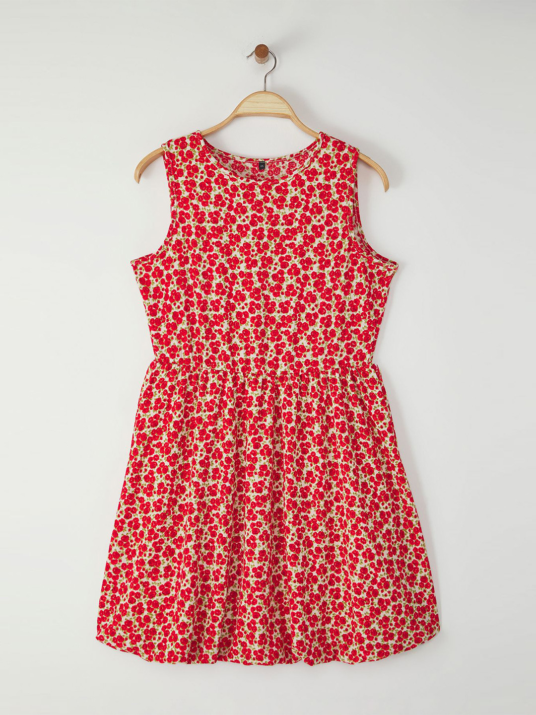 Trendyol Girls Floral Printed Sleeveless Fit & Flare Dress