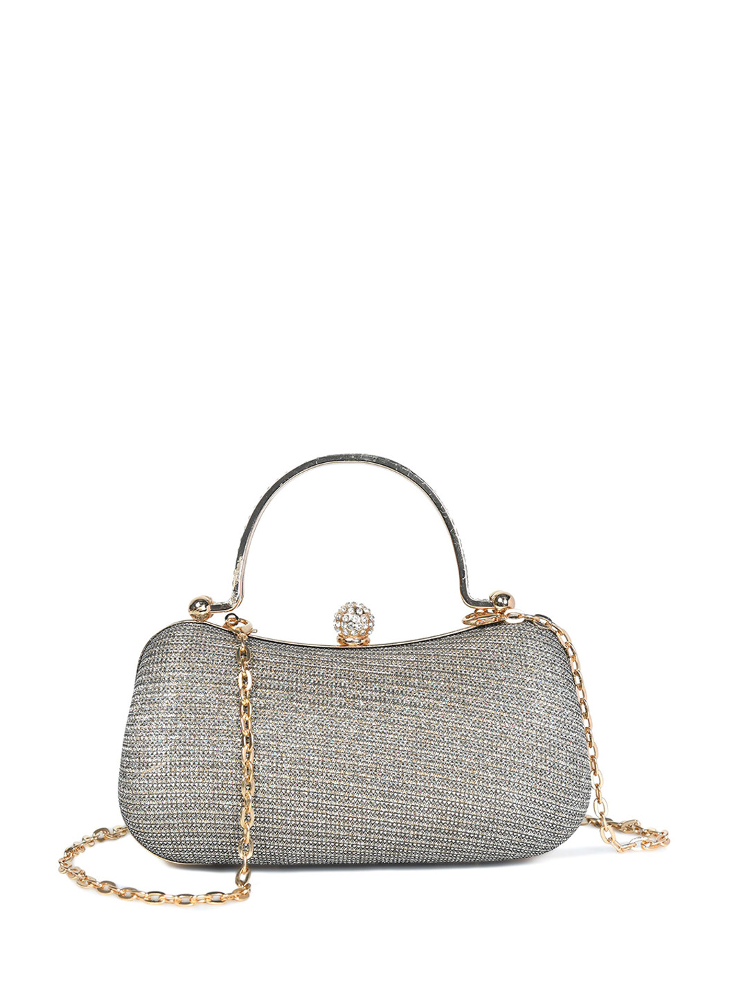 PELLE LUXUR Embellished Box Party Clutch