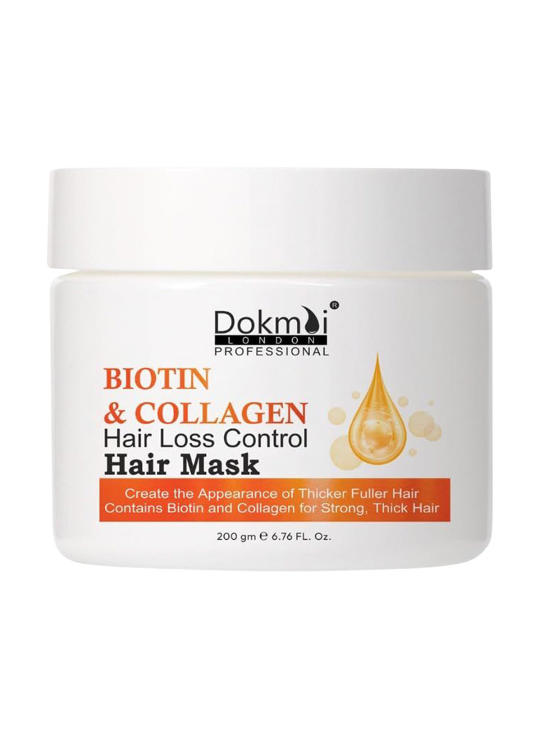 Dokmai London Professional Biotin & Collagen Hair Mask For Hair Loss Control - 200 g