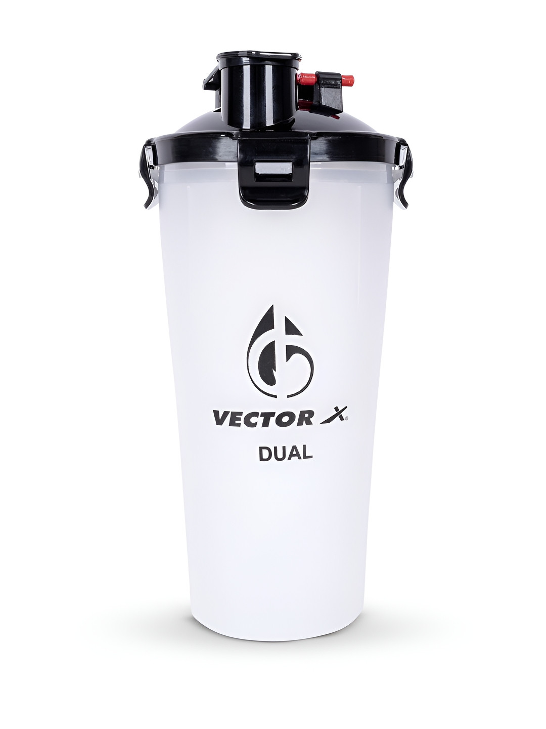 VECTOR X White Brand Logo Plastic Flip Top Shaker - 700ml