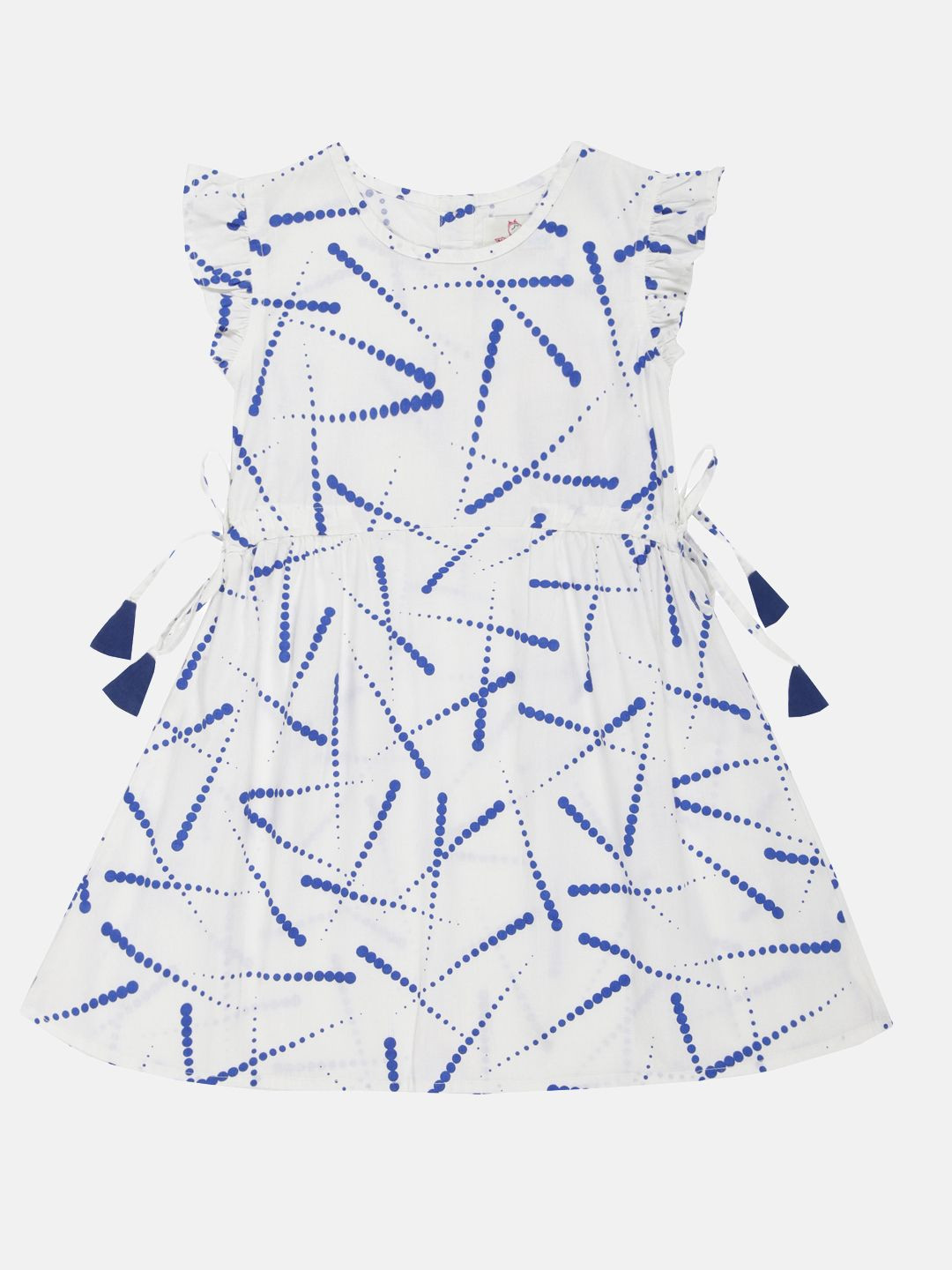 YOUNG BIRDS Girls Printed Tie-Ups Detail A-Line Dress