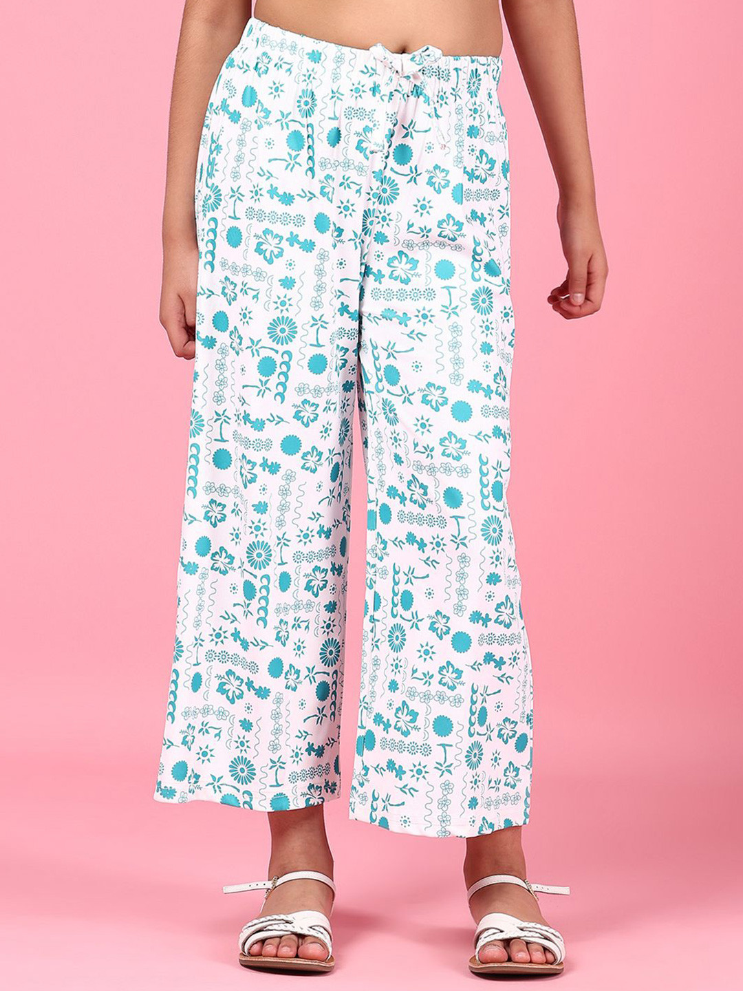 V-Mart Girls Floral Printed Wide Leg Palazzos