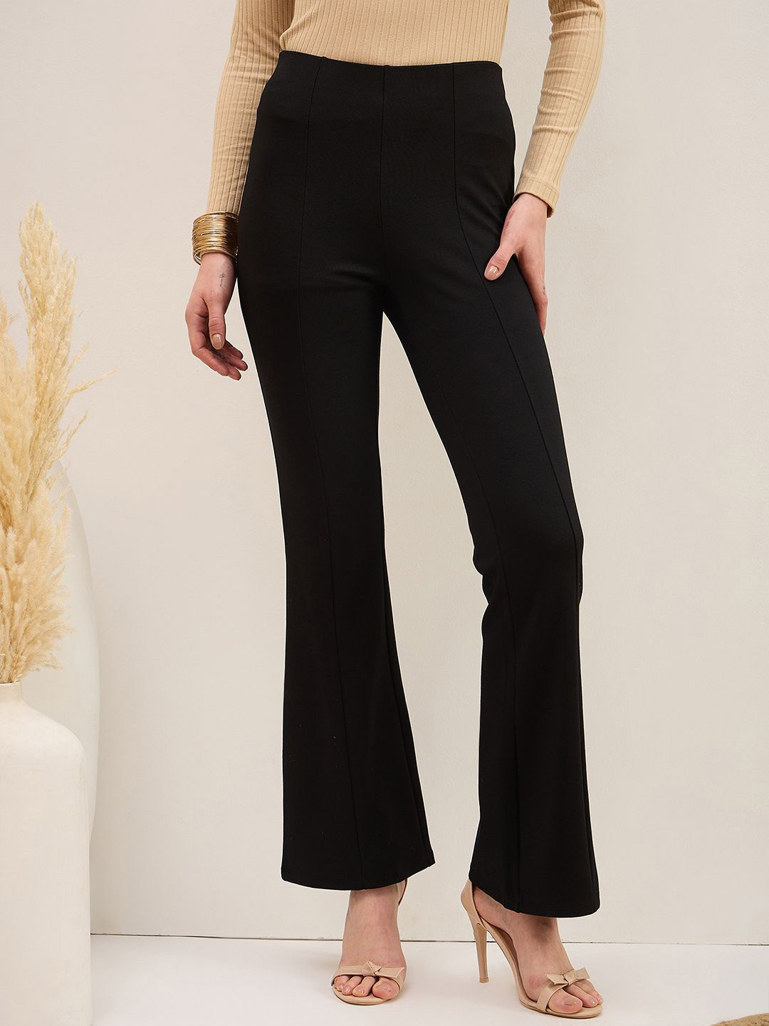 ZUMMER Women Slim Fit Easy Wash Bootcut Trousers