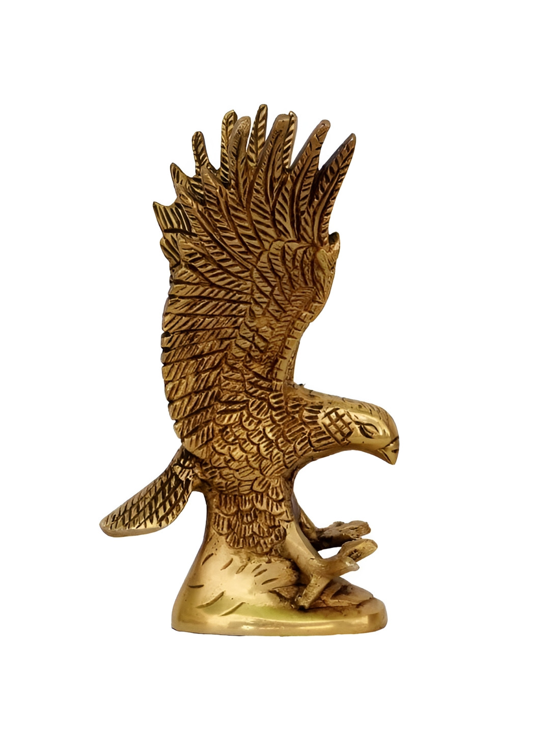The Spiritual Living Eagle Gold Brass Metallic Living Room Medium Showpiece - 6.1 Inches