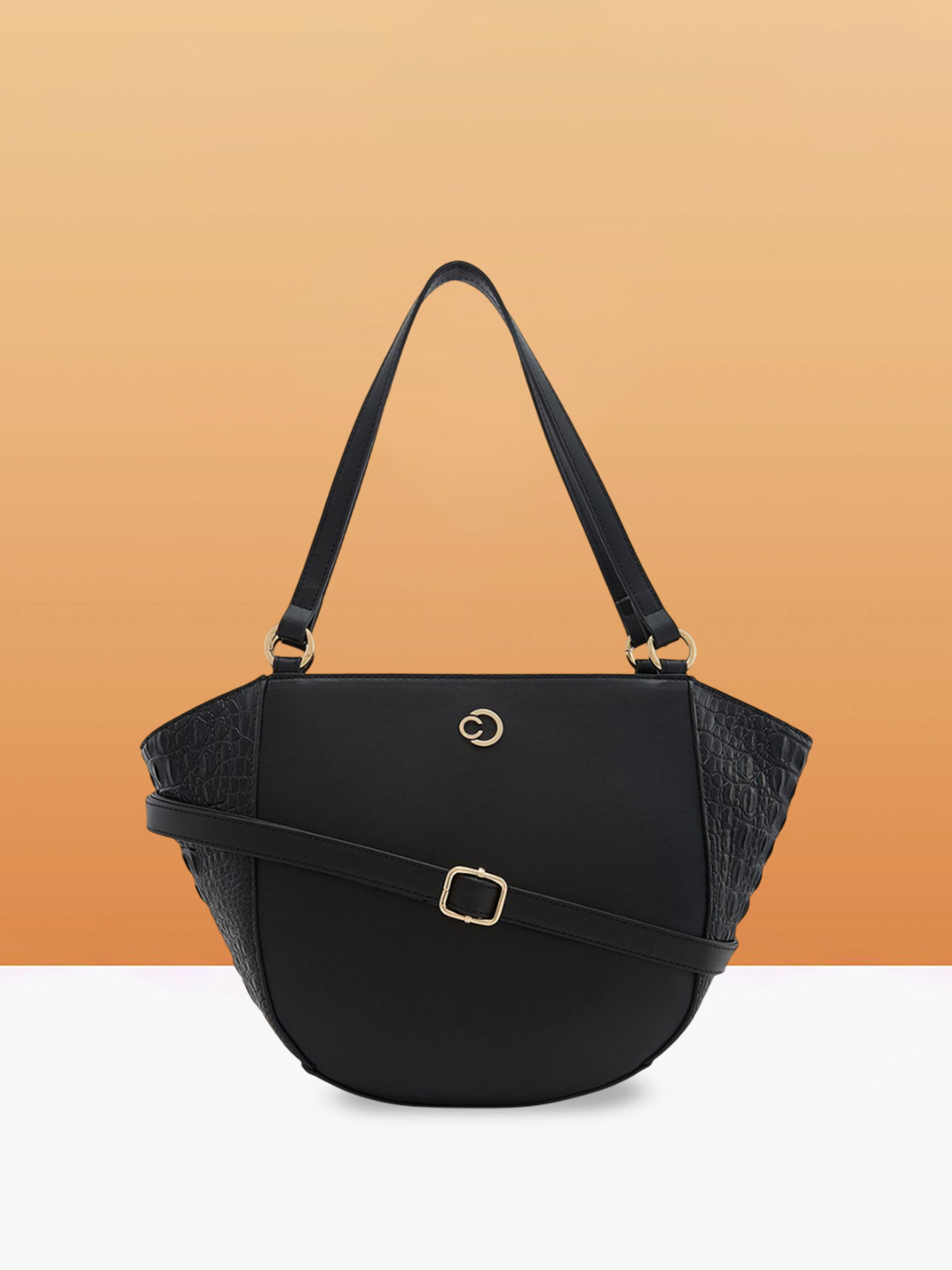 Caprese Felix Women Black Large Satchel Bag