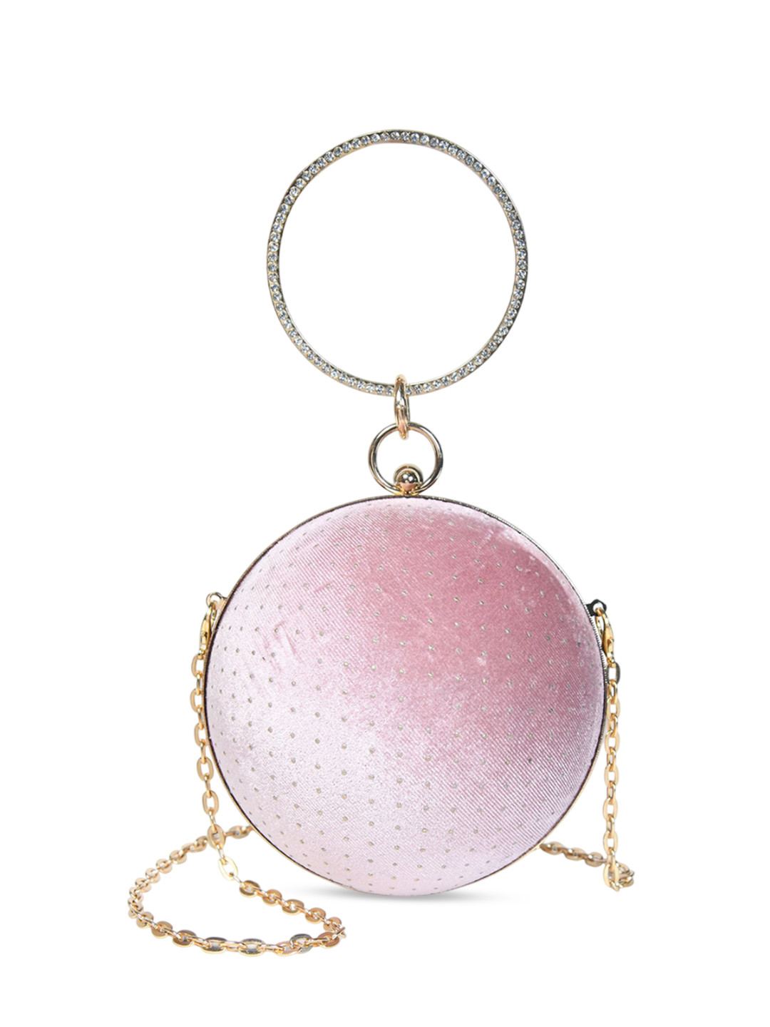 PELLE LUXUR Embellished Wrist Loop Potli Clutch
