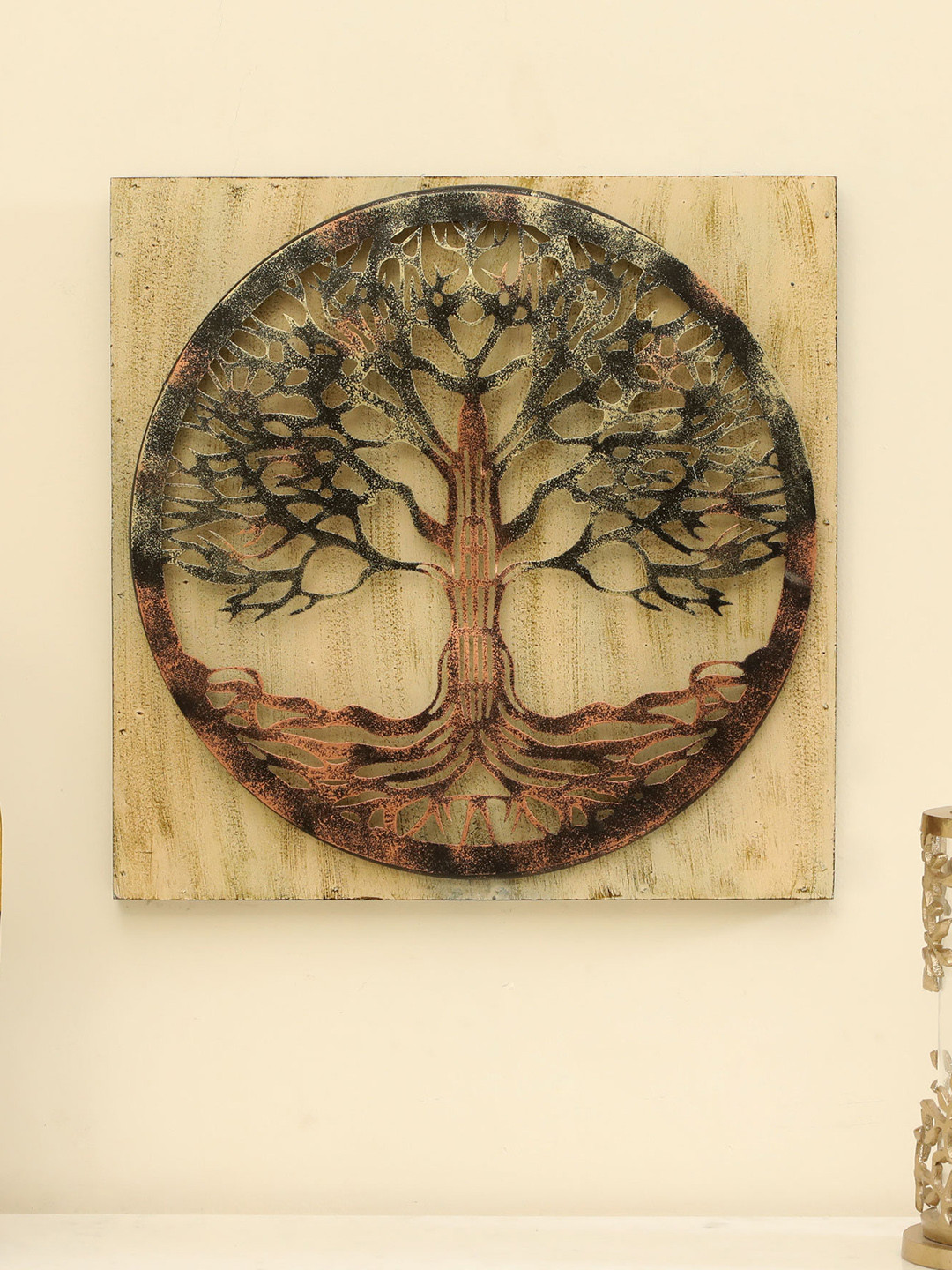 vedas Tree, W-Tapni Metal Matte Hanging Hall Wall Hangings-17In