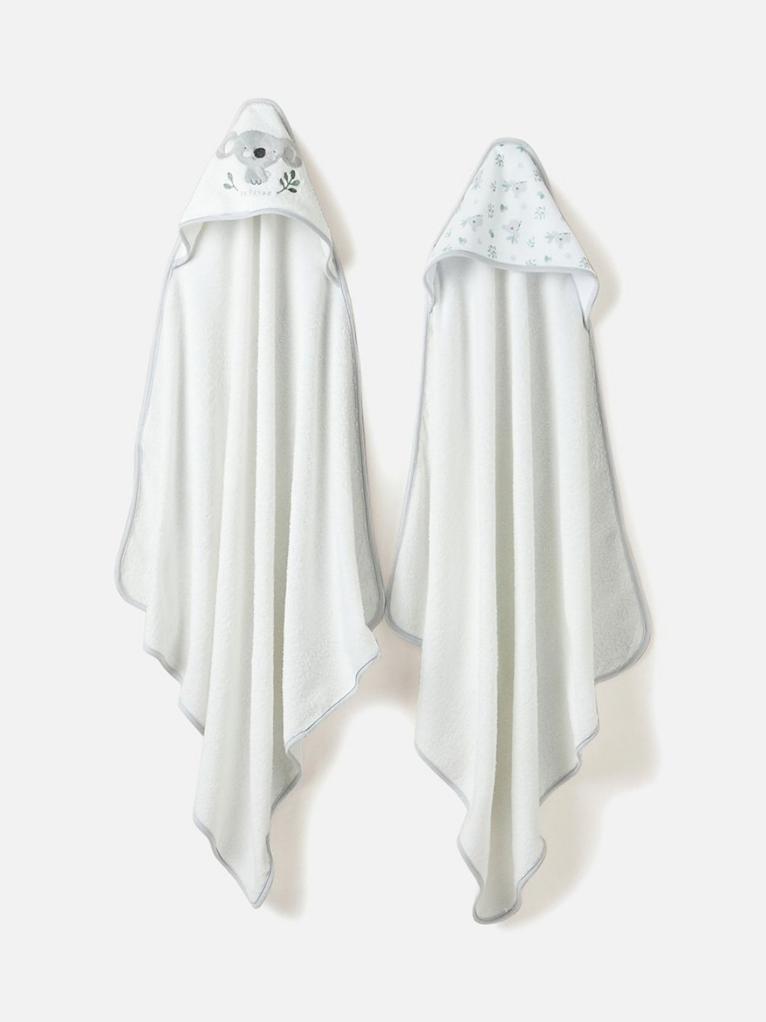 Juniors by Babyshop Kids Grey 2 Pieces Koala Printed Hooded Cotton 210 GSM Bath Towel