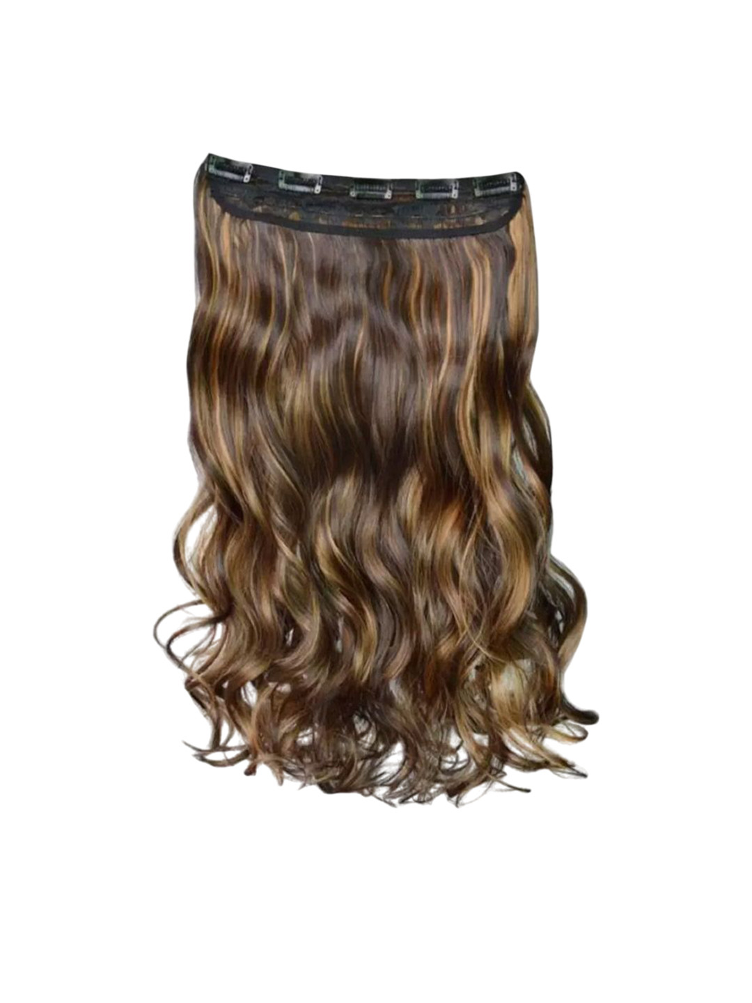GADINFASHION Clip In Wavy Scalp Topper Hair Extension - Brown - 24 Inch