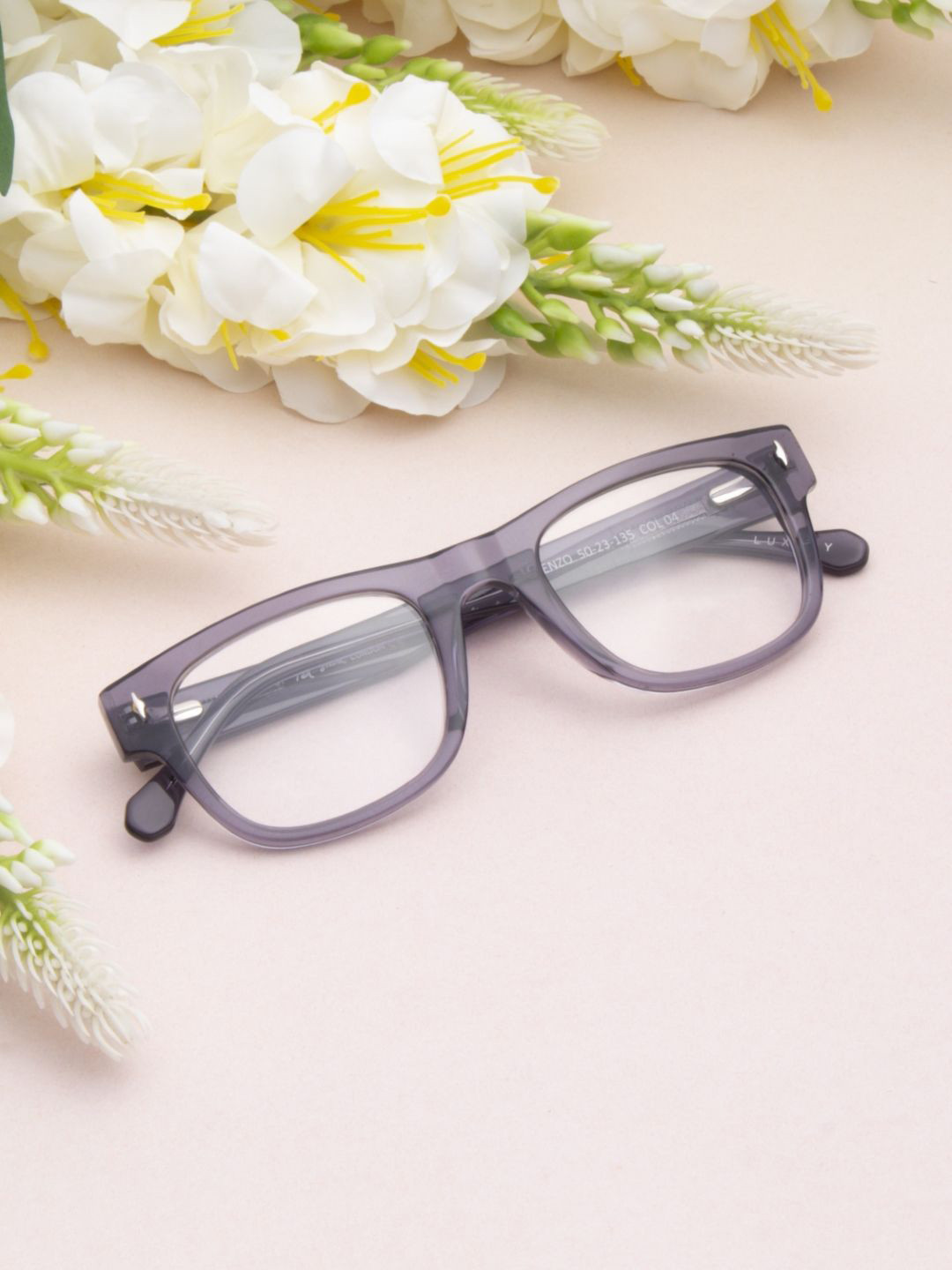 Ted Smith Unisex Grey Luxury Acetate Full Rim Wayfarer Frames