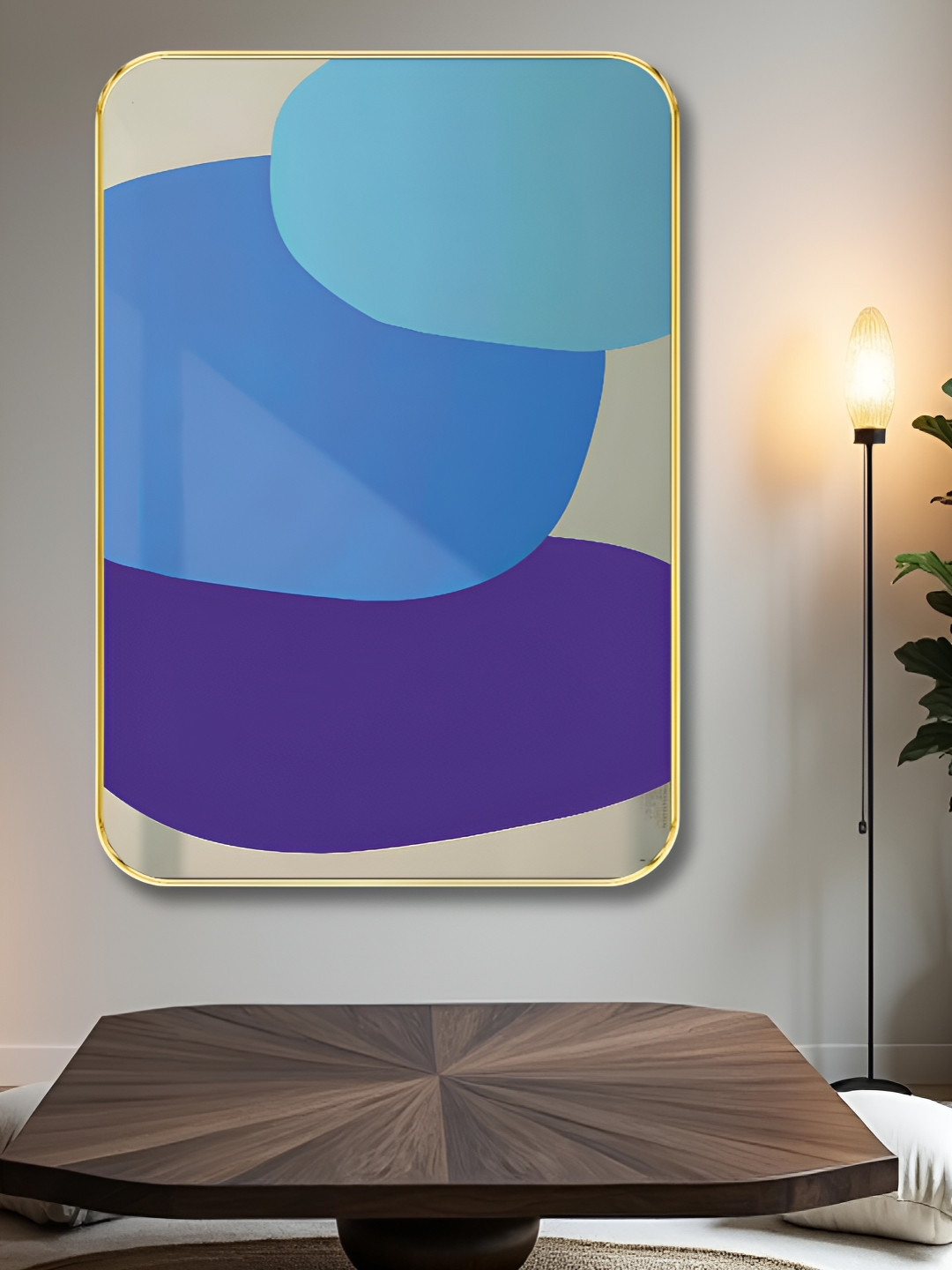 SAF Blue & Purple Abstract Wood Wall Art