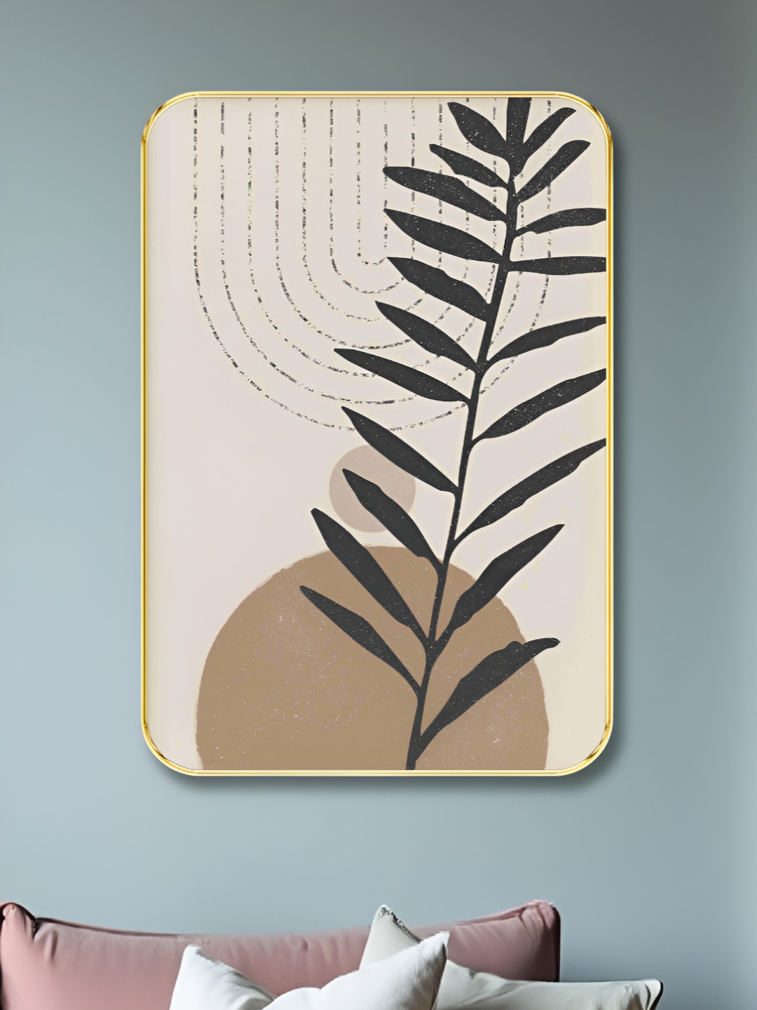 Myntra Elegant Homes Cream & Black Abstract Printed Wooden Wall Art