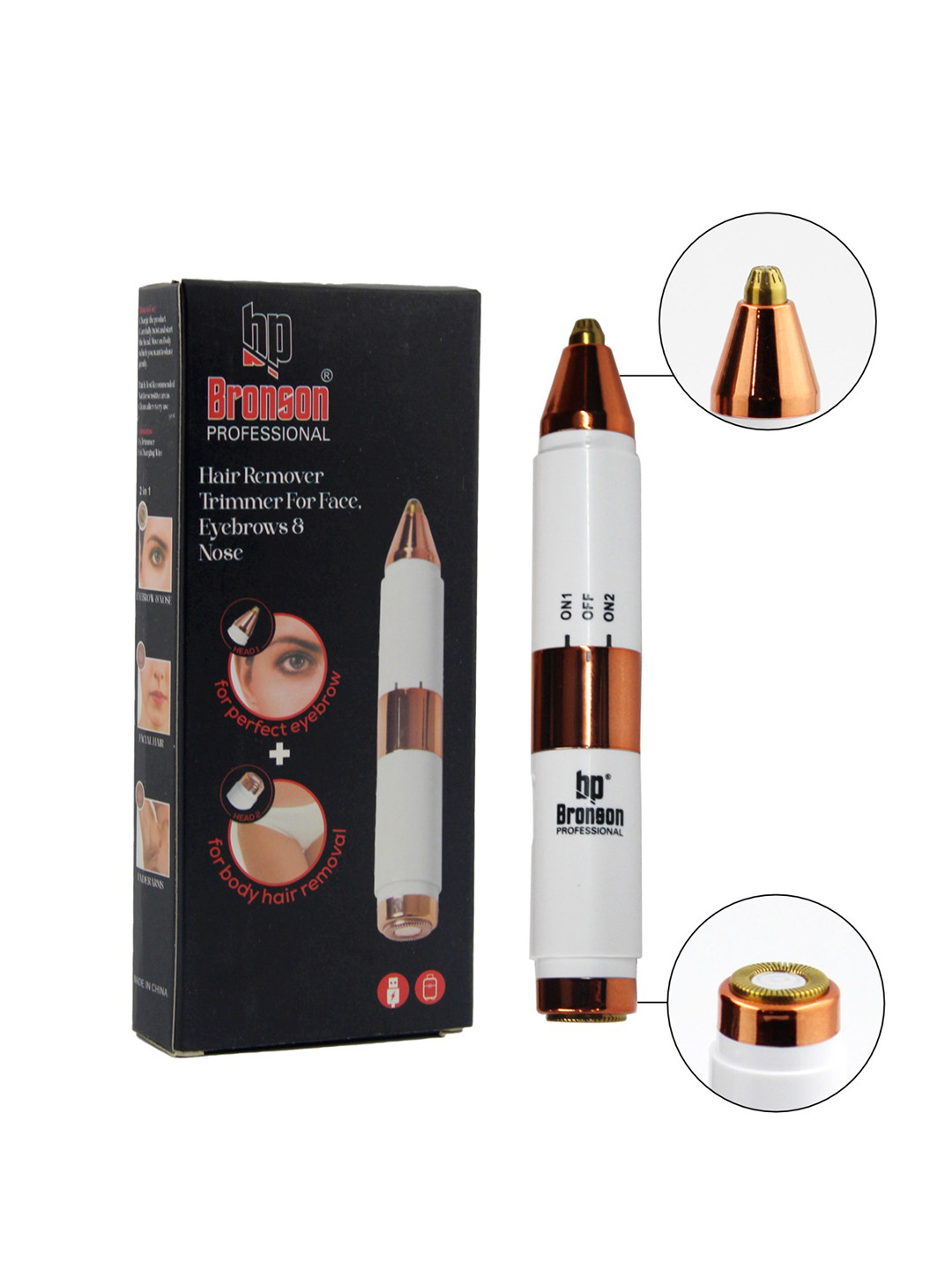 Bronson Professional Body Hair Removal Rechargeable & Painless Bikini Trimmer - White