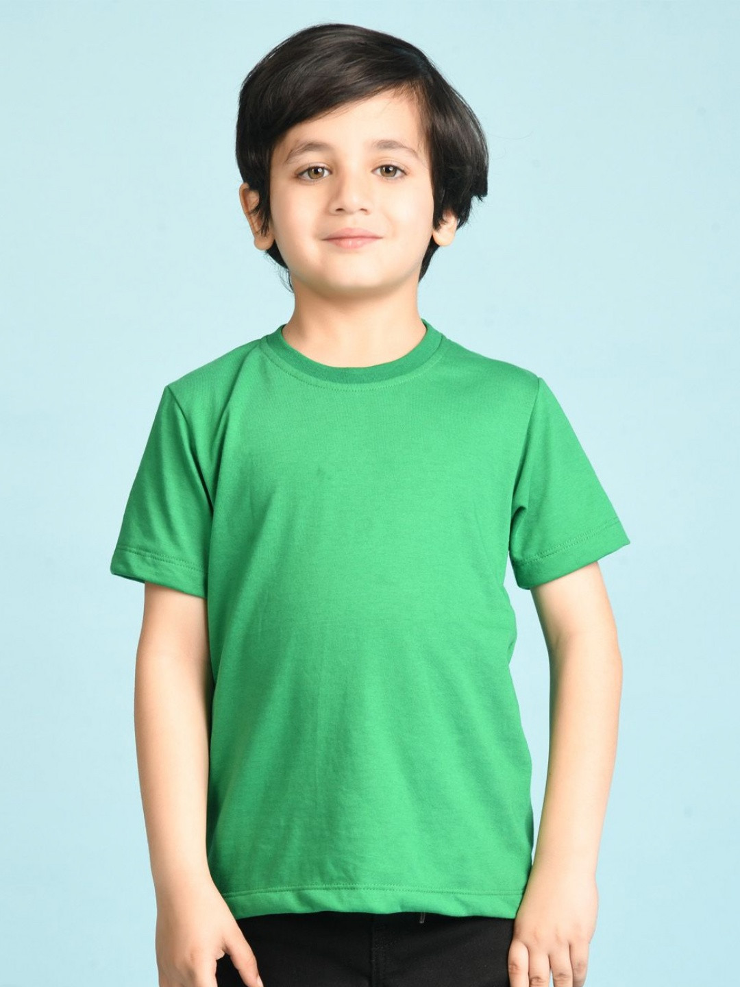 NUSYL Boys Solid Drop Shoulder Half Sleeve Regular Fit Tee