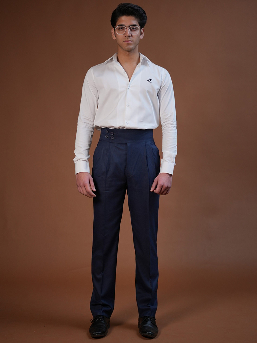 CABIN COMFY Men Tailored Tapered Fit High-Rise Pleated Trousers