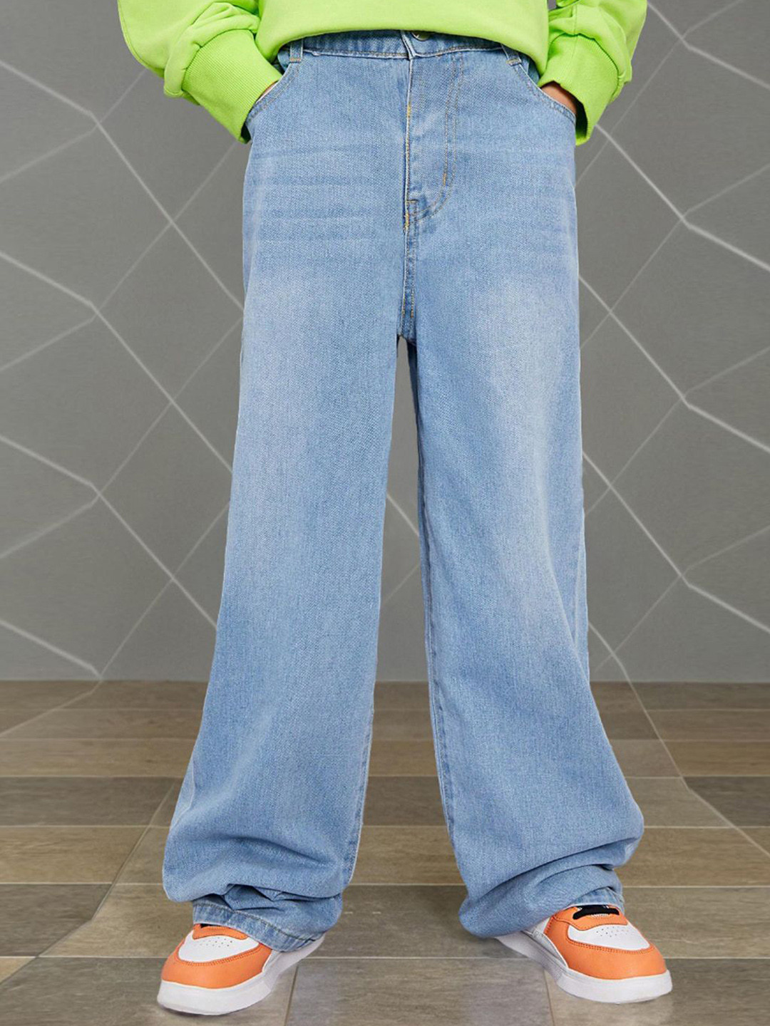 INCLUD Boys Wide Leg Light Fade Jeans
