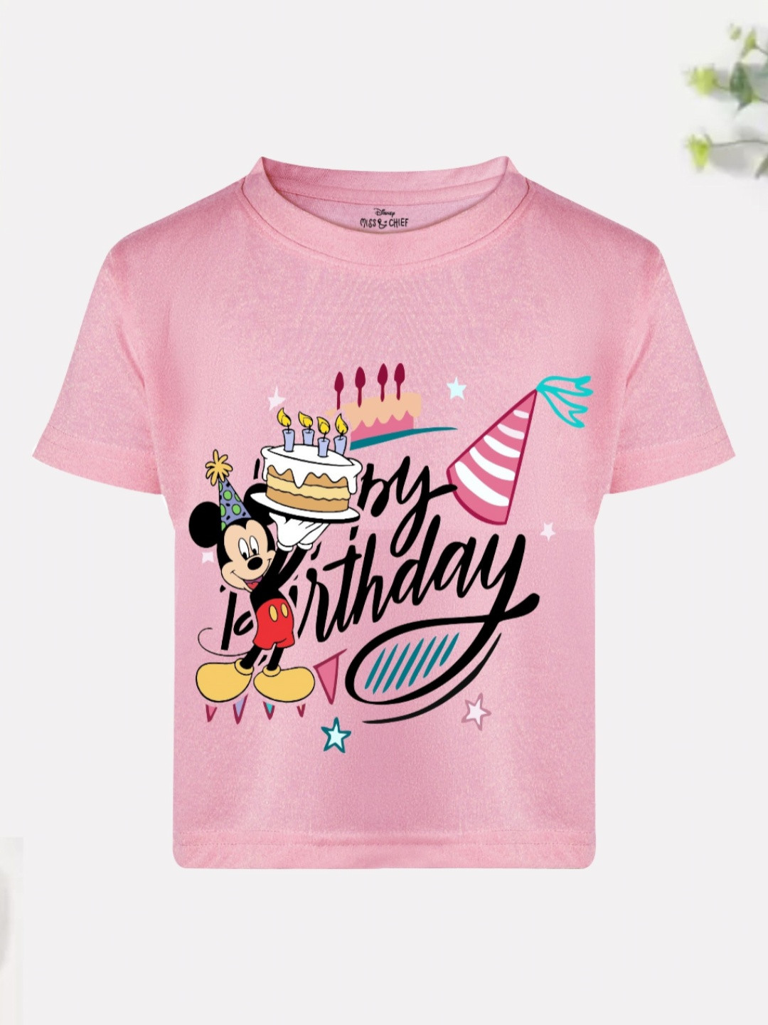 Disney By Miss and Chief Boys Mickey Mouse Bio Finish Graphic Printed Cotton T-shirt