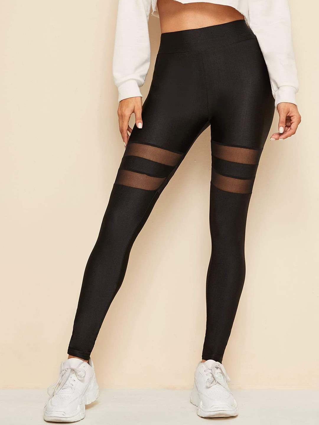 MULTIWA Women Gym 2 Line Mesh Leggings