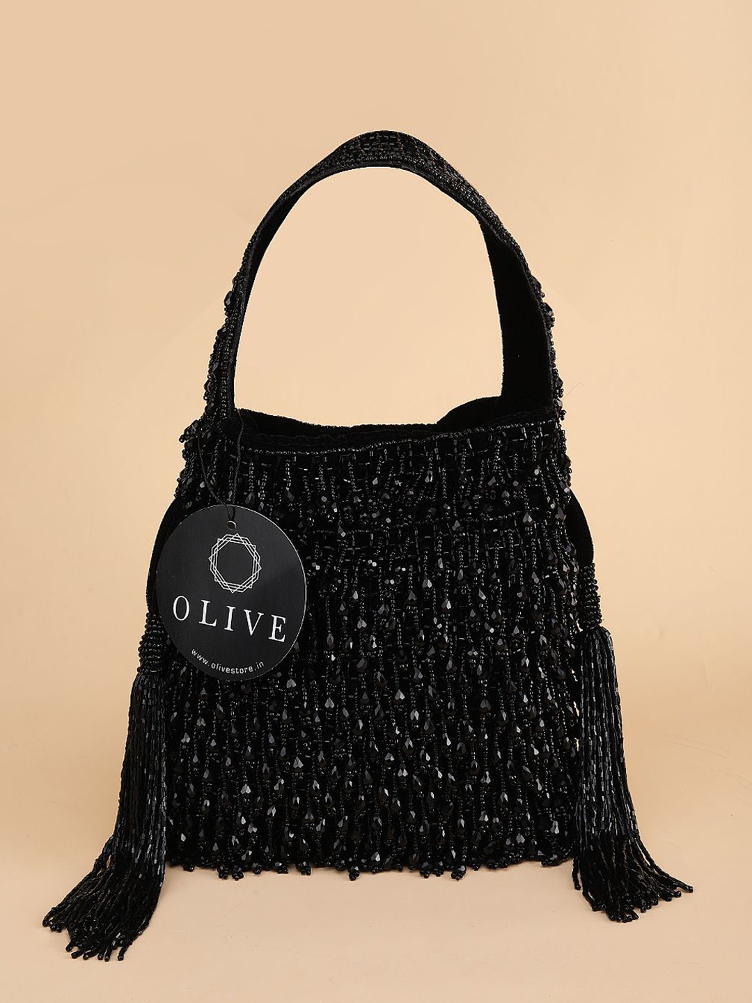 Olive Women Embellished Structured Handheld Bag