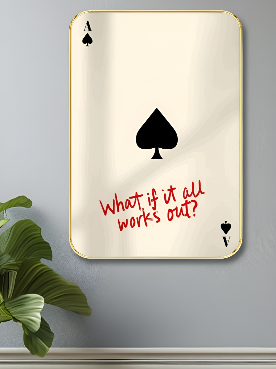 Aura Ace Of Spades Wood Wall Rectangle Paintings Wall Art - 18 x 24In