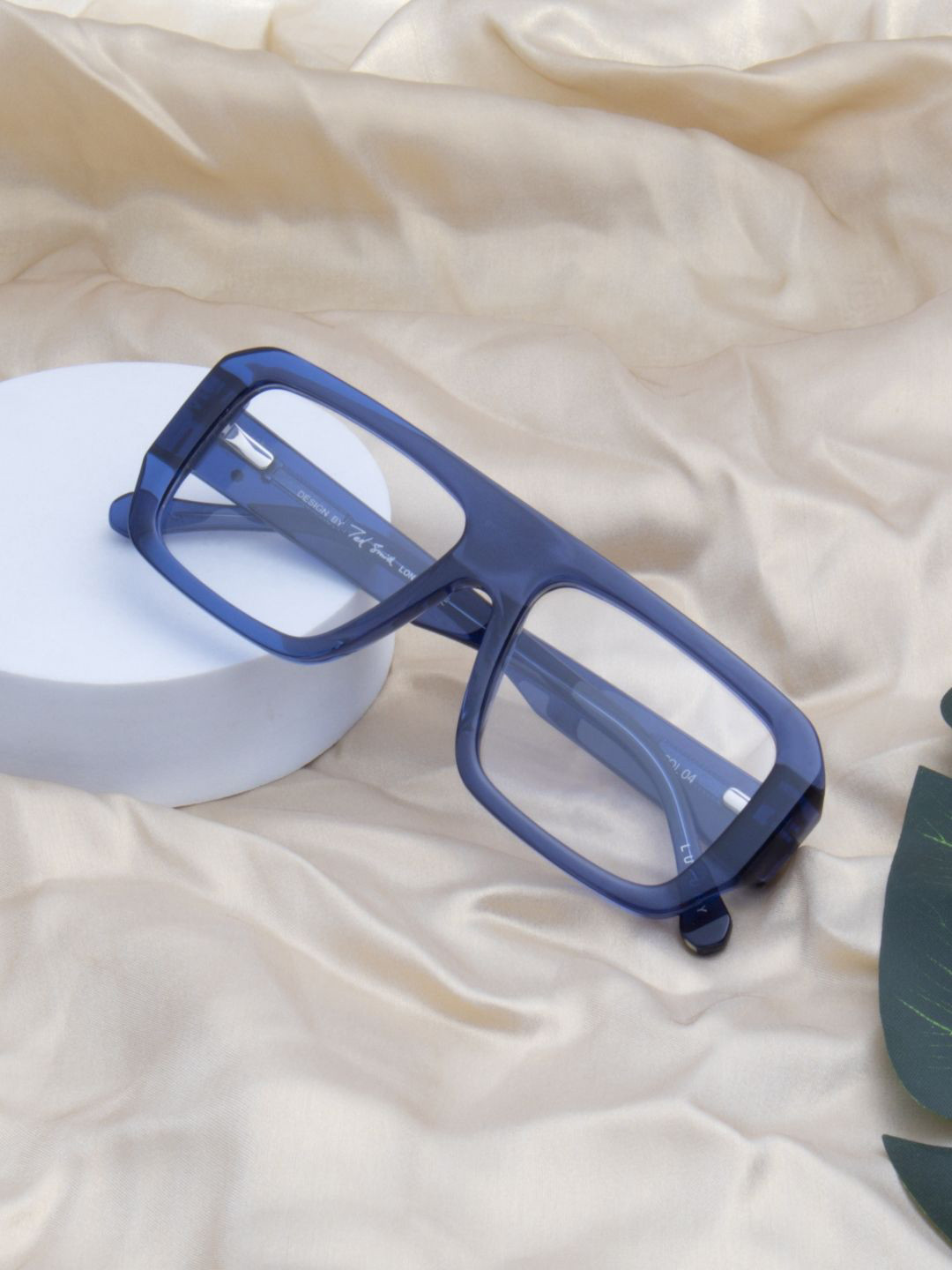 Ted Smith Unisex Blue Premium Acetate Full Rim Aviator Frames