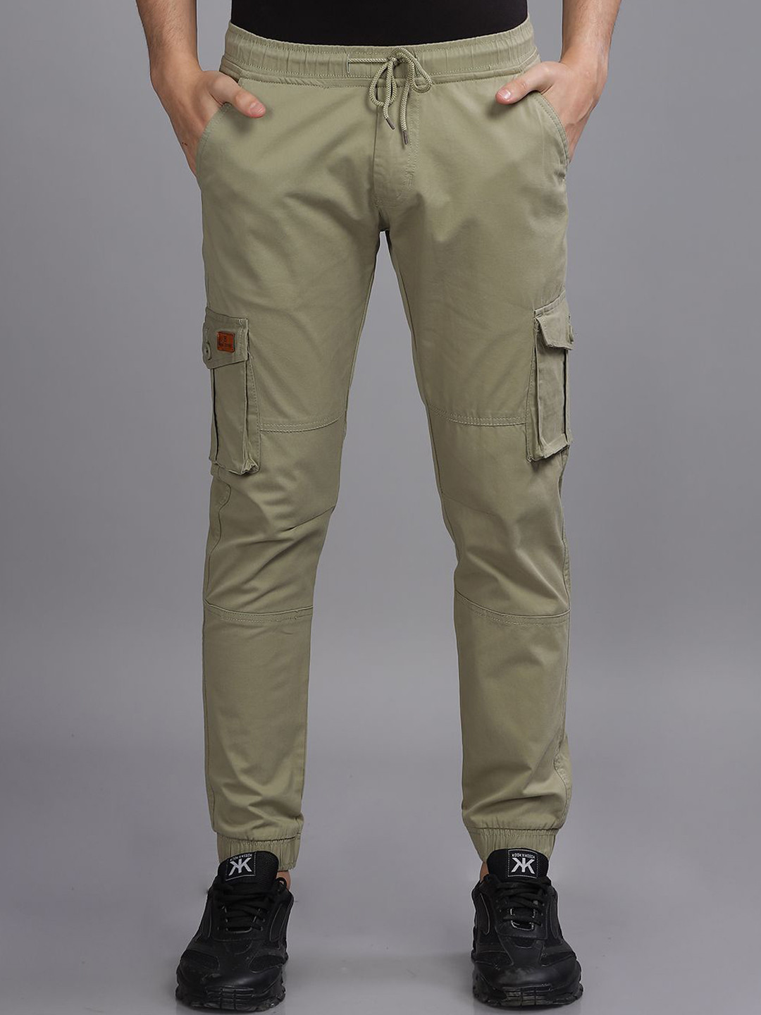 THE BEETEL HOUSE Men Smart Mid-Rise Slim Fit Drawstring Cargos
