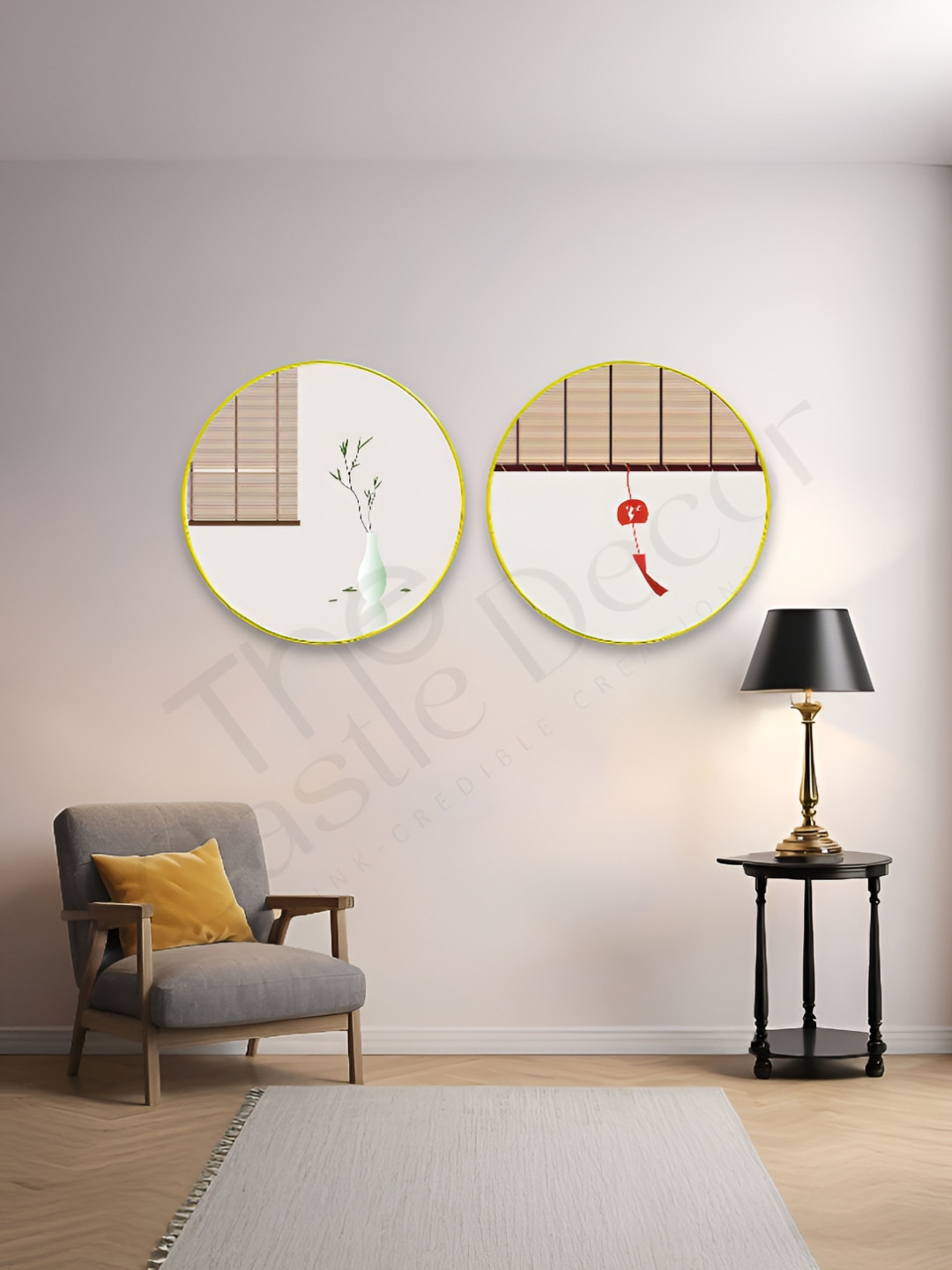 The Castle Decor Abstract Sparkle Synthetic Wood 2 Piece Paintings Wall Art - 24 x 24 In