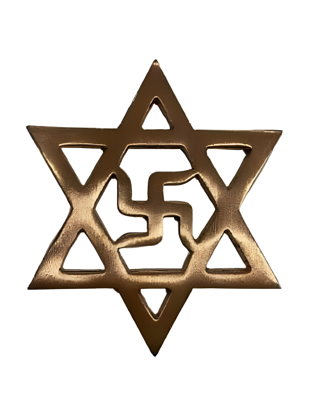 The Spiritual Living Star Swastik Copper Glossy Hall Spiritual Wall Decor-5.5In