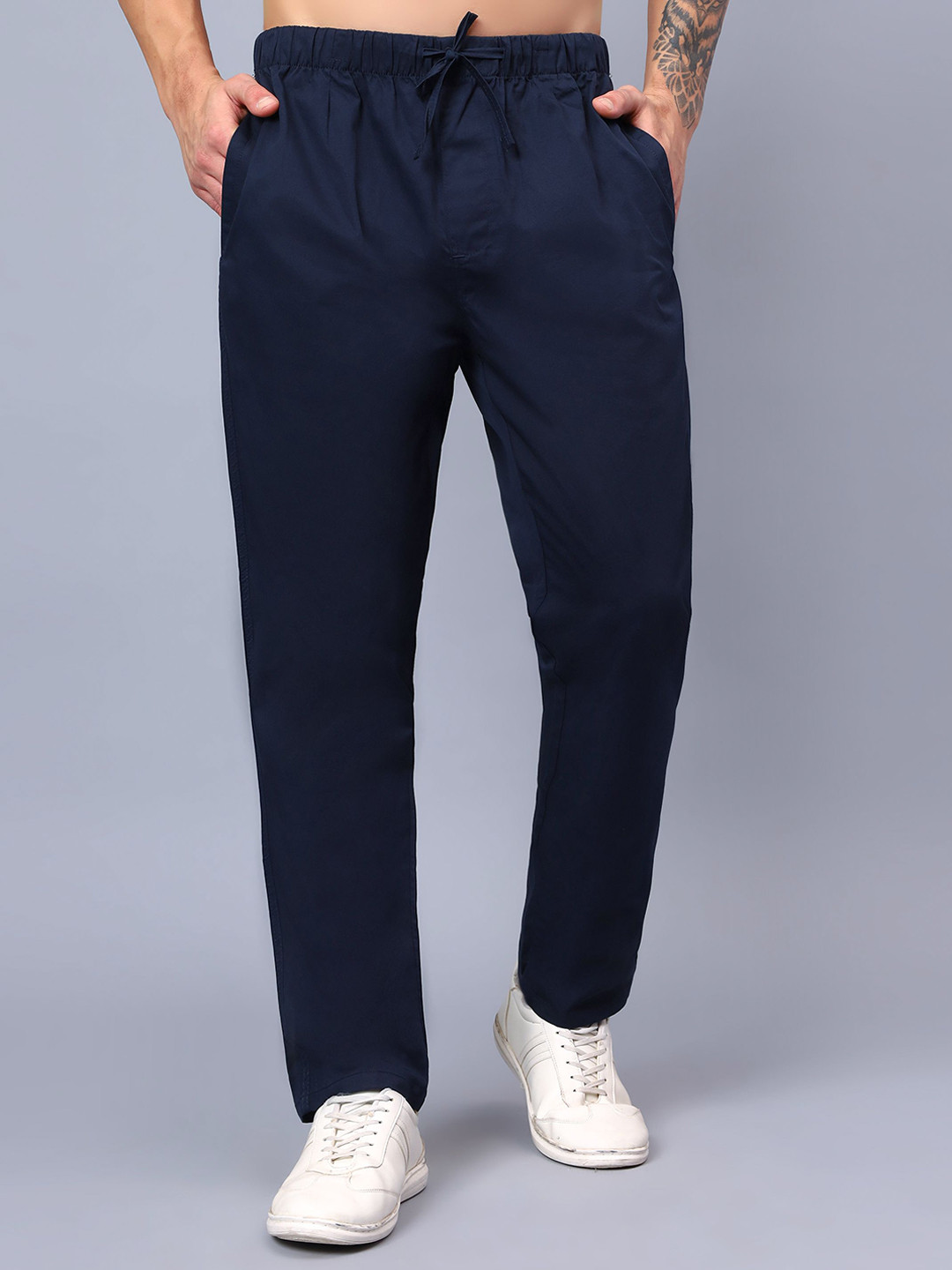 HAUWER Men Cotton Low-Rise Anti Odour Regular Fit Track Pant
