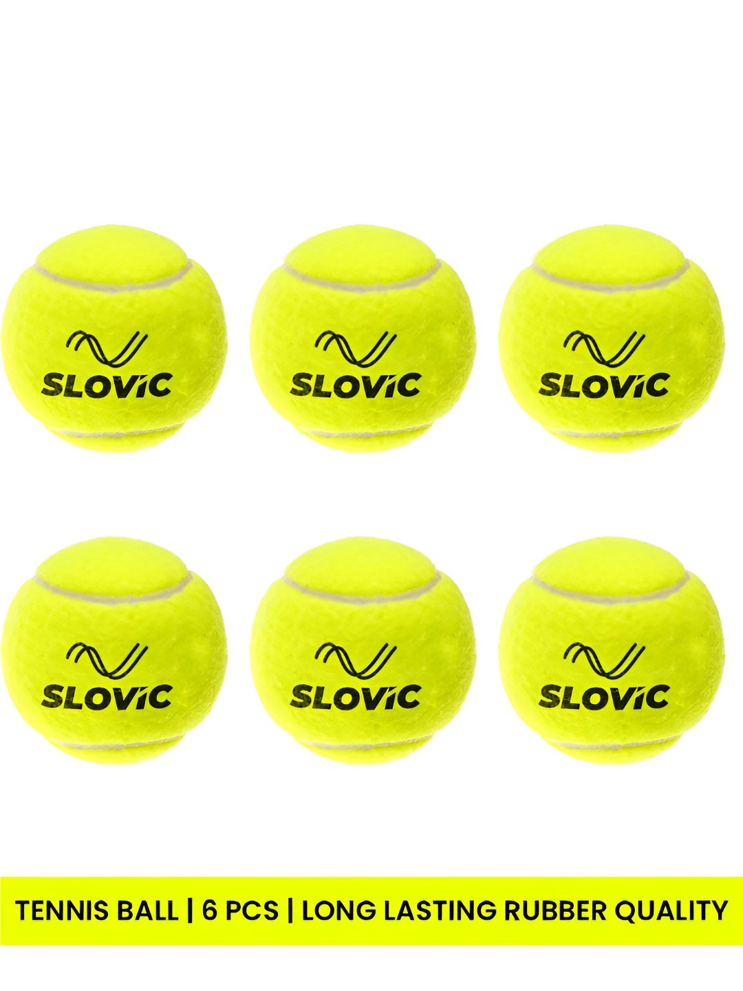 SLOVIC Pack Of 6 Printed Cricket Tennis Ball