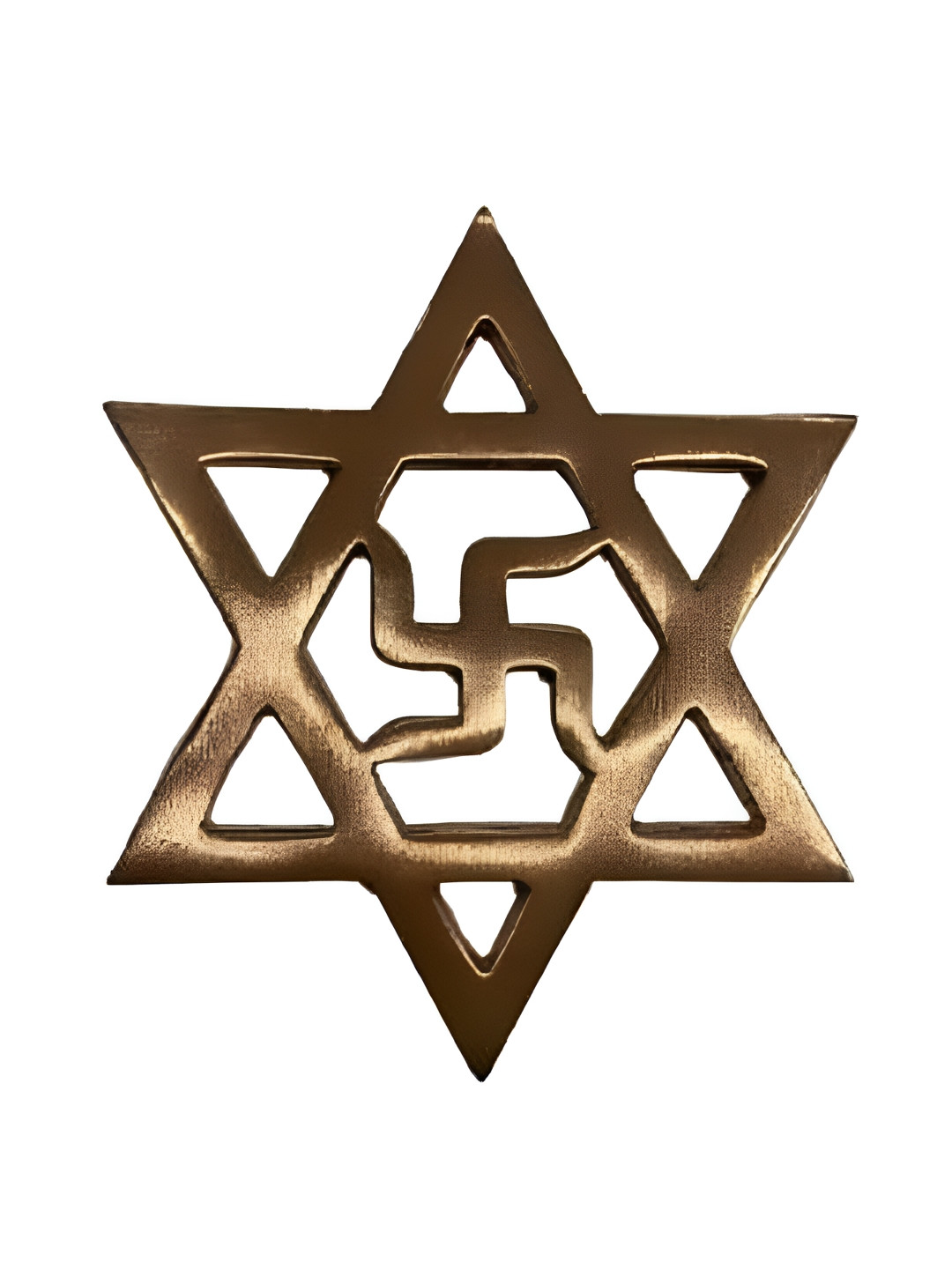 The Spiritual Living Star Swastik Copper Antique Floor Spiritual Wall Decor-3.5In