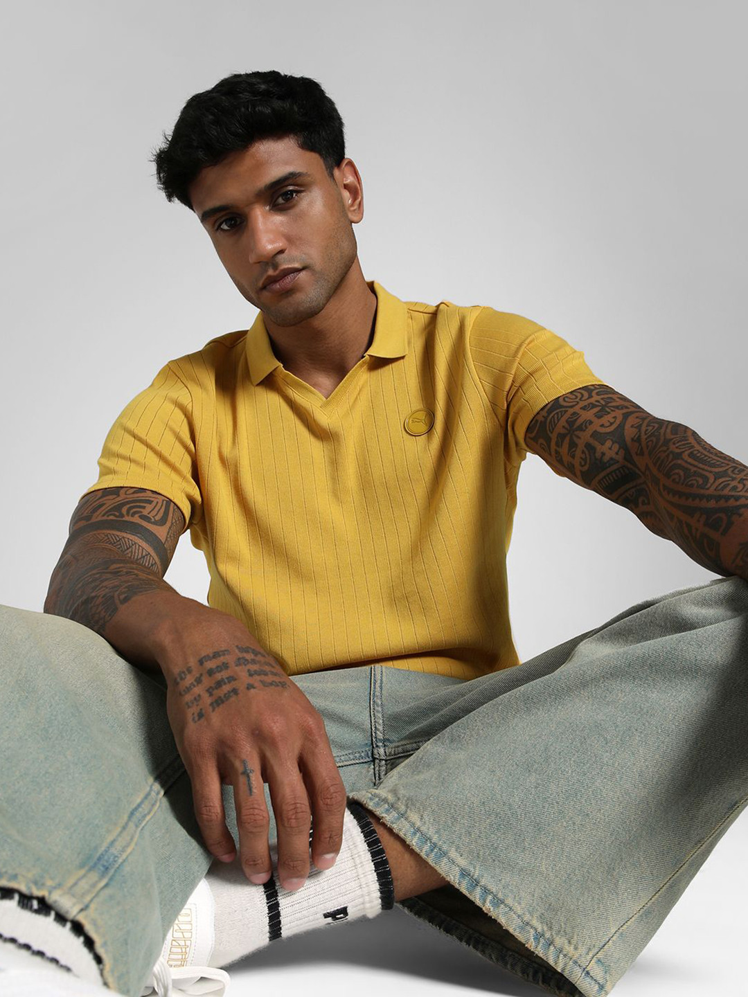 Puma Premium Essentials Pure Cotton Slim Fit Polo Collar T-Shirt