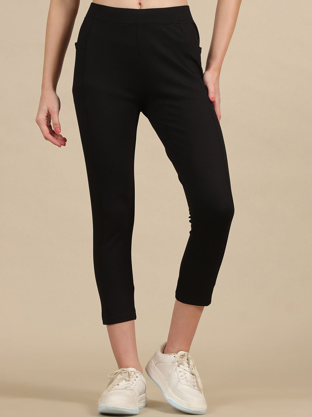 elleven Women Calf-Length Yoga Sports Tights With Side Pockets