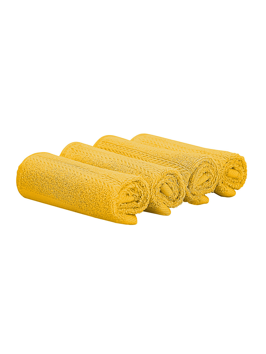 The Happy Pod 4 PieceYellow 530 GSM High Absorbent Bamboo Cotton Face Towels