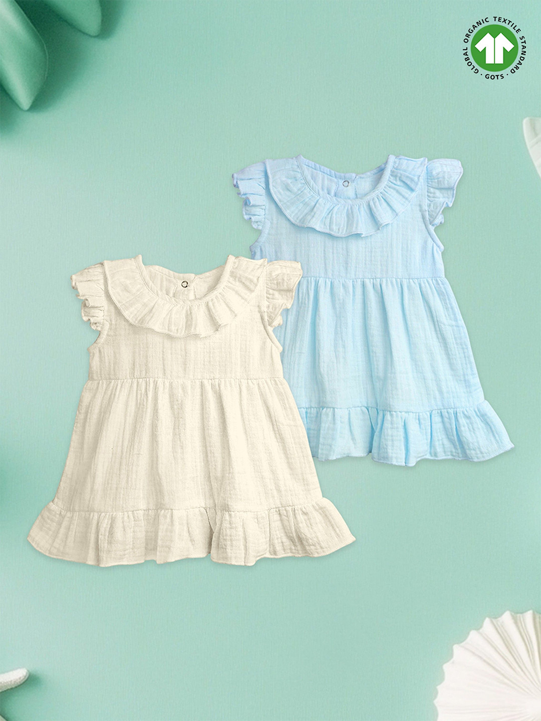 Kidbea Baby Girls Pack of 2 Organic Cotton Dresses