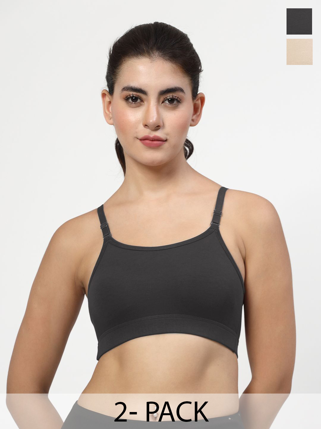 LILY Stropsazil Women Pack of 2 Full Coverage Non Padded Workout Bra