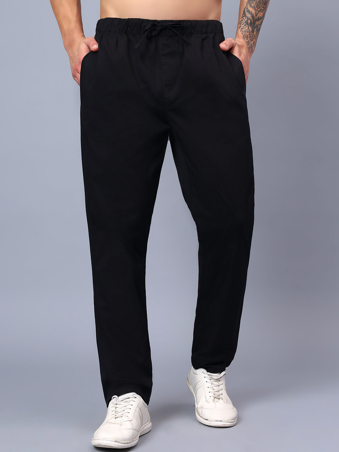 HAUWER Men Cotton Mid-Rise Track Pant