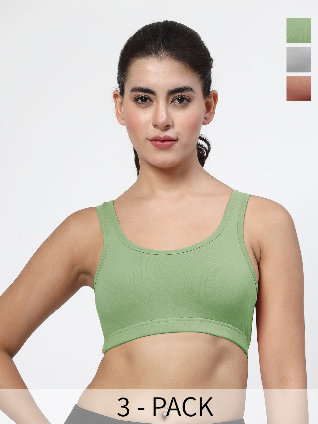LILY Bra Pack of 3 Seamless Non Padded Sports Bra