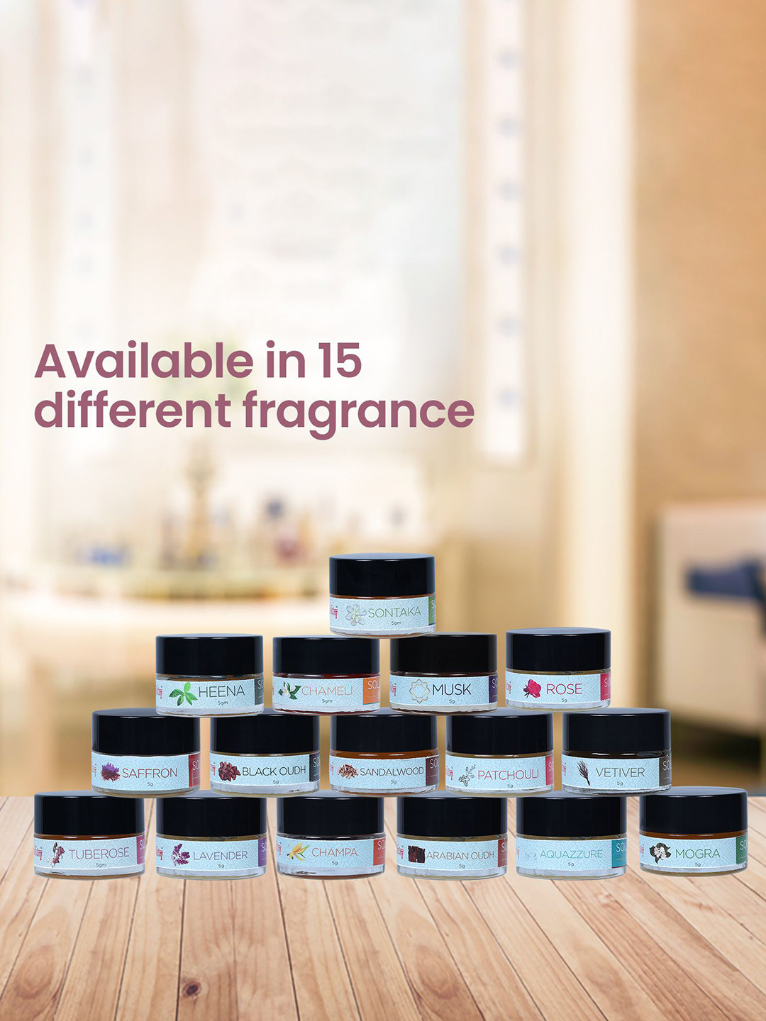 Sugandhim Tuberose Solid Wax Perfume Long-Lasting & Floral Fragrance - 5g