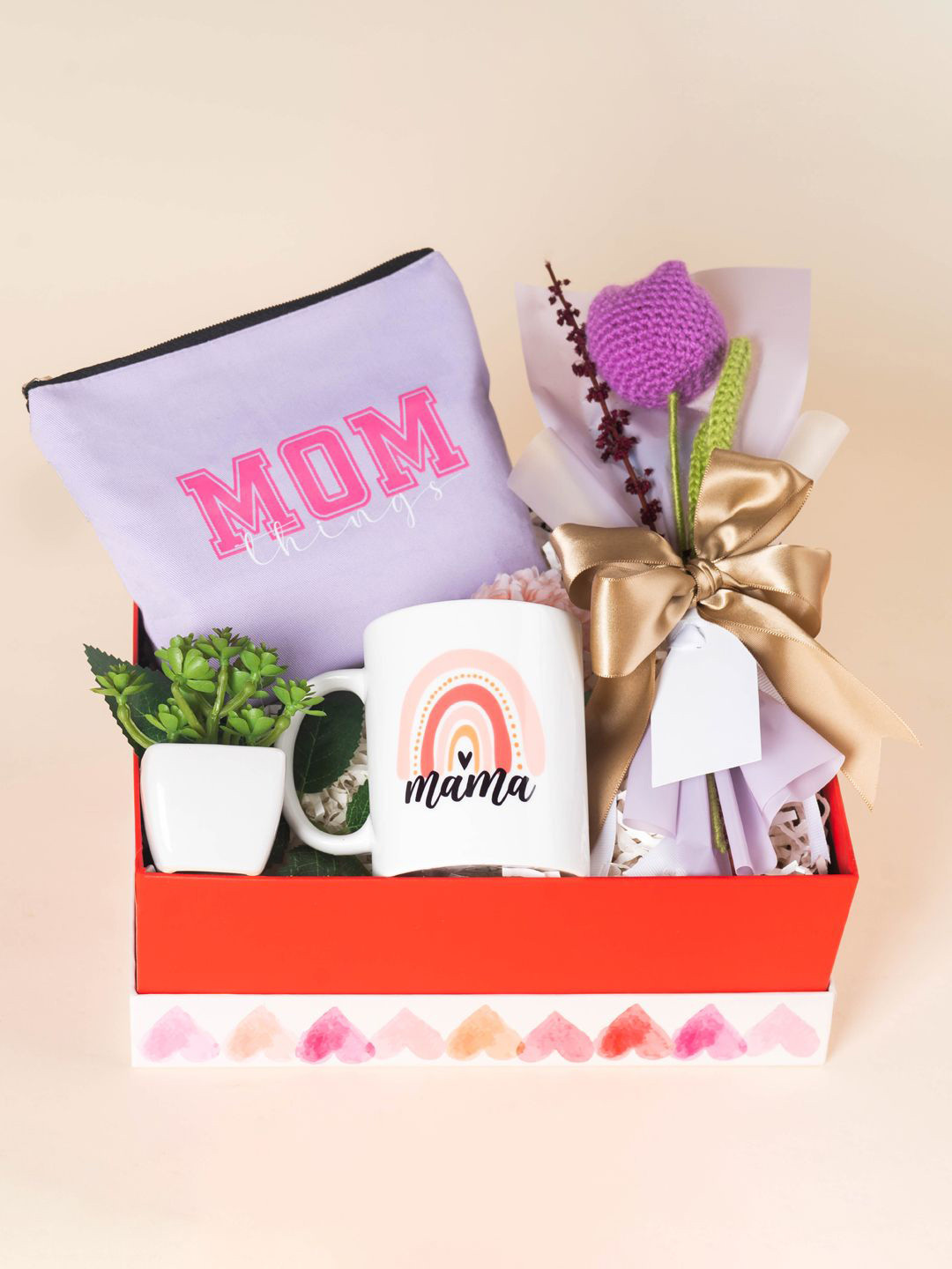 The Zappy Box Purple 4 Pieces Bag With Flowers Plants & Mug Gift Set